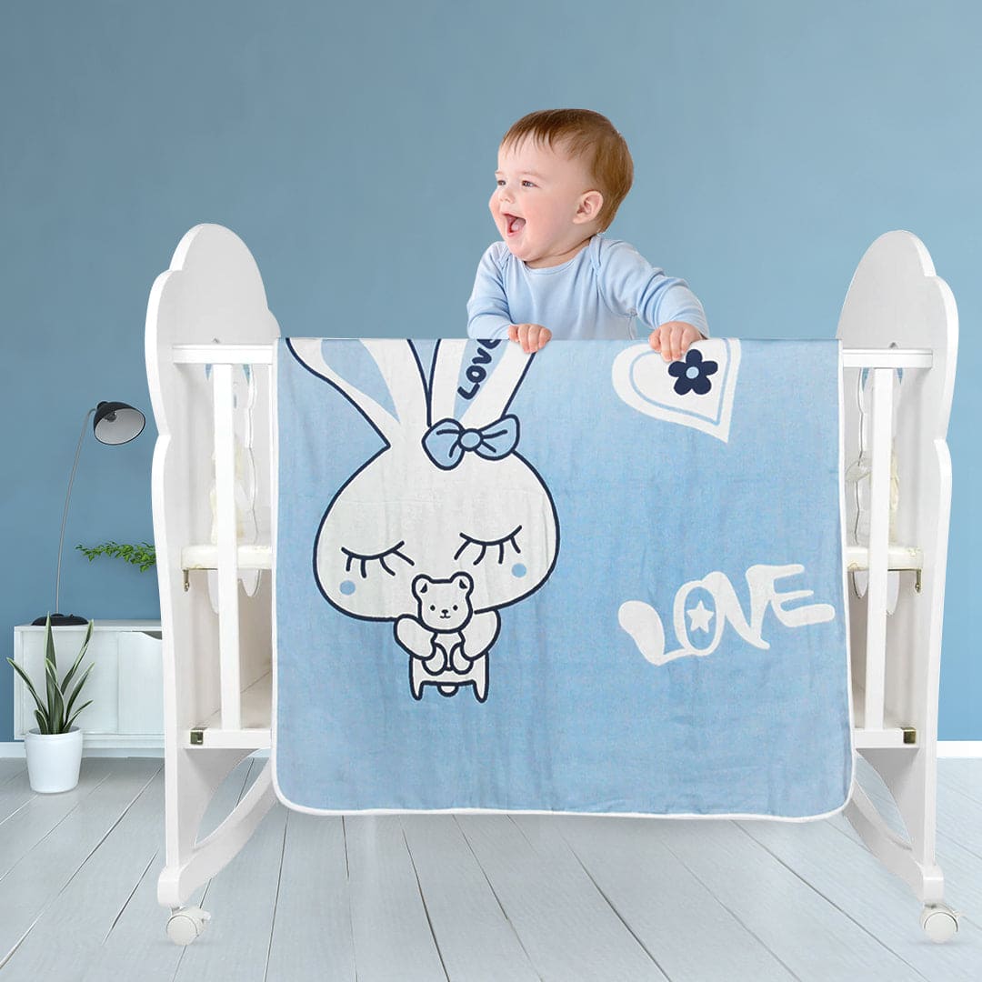 Love Grey Big Baby Medium Muslin Blanket - Baby Moo