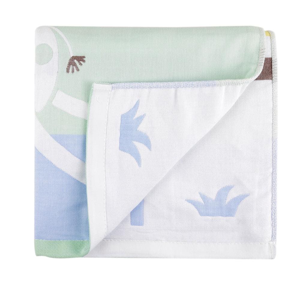 Giraffe Green Large Muslin Blanket - Baby Moo