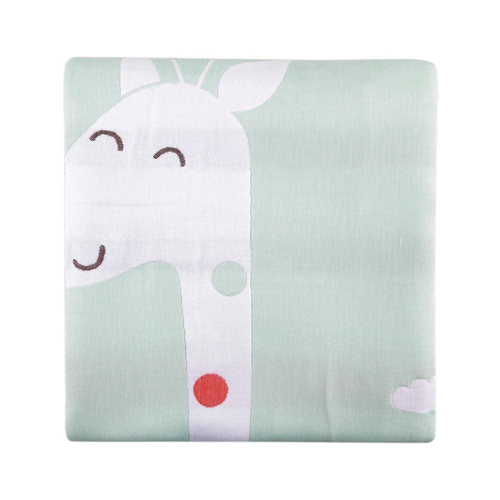 Giraffe Green Large Muslin Blanket - Baby Moo
