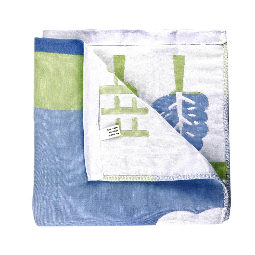 Little Star Bear Blue Large Muslin Blanket - Baby Moo
