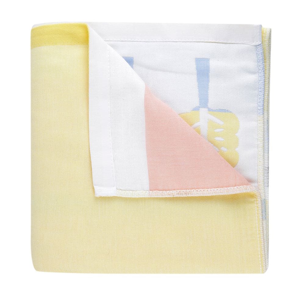 Little Star Bear Yellow Large Muslin Blanket - Baby Moo