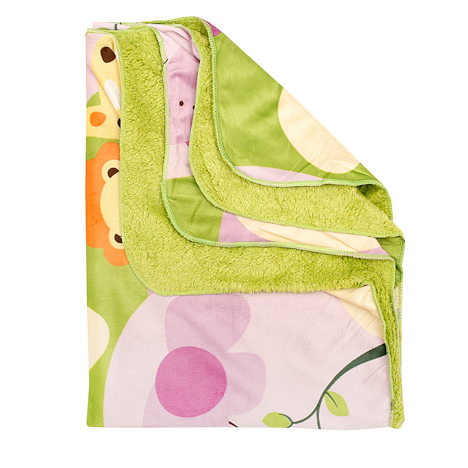 Animal Green And Purple Blanket - Baby Moo