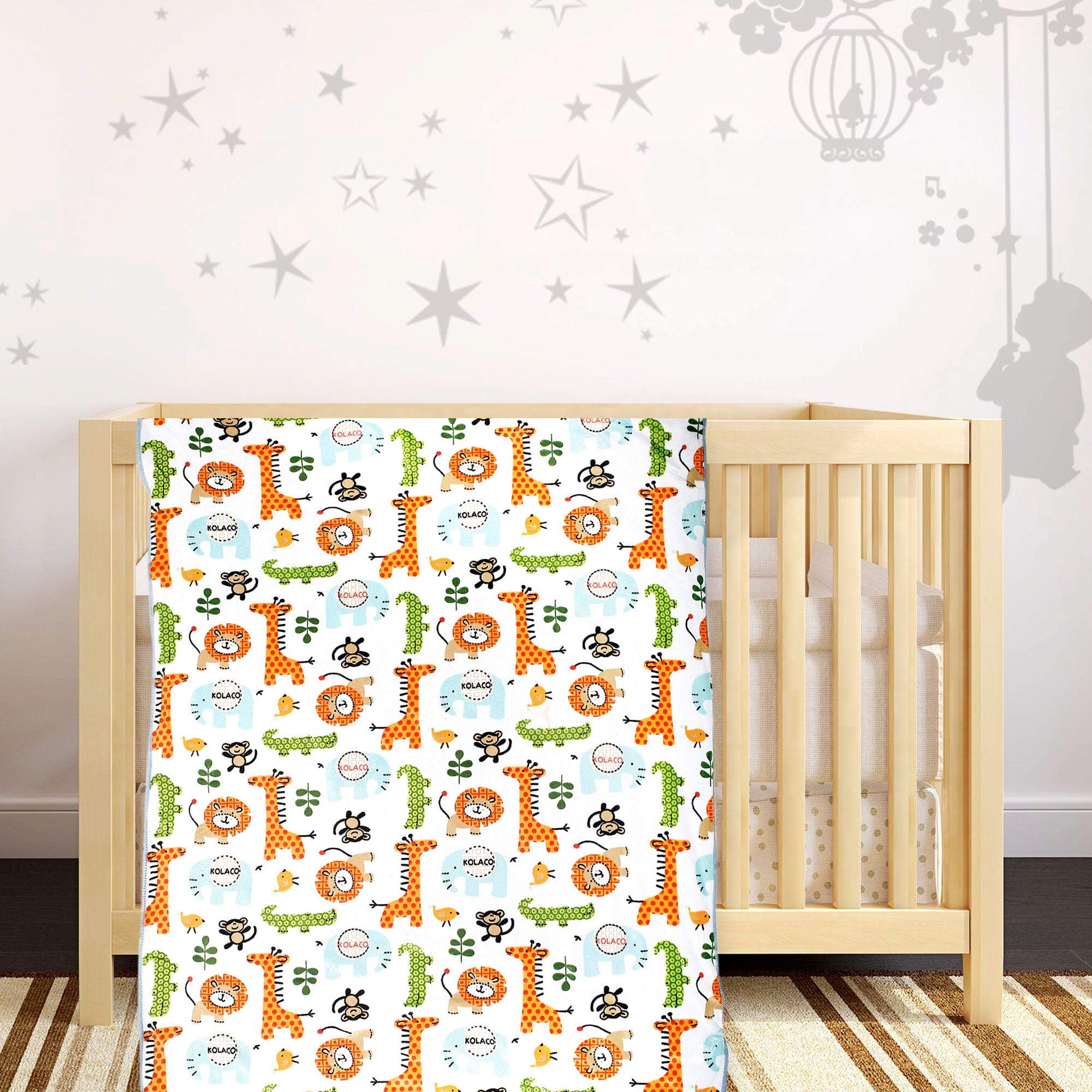 Animal in Jungle Multicolour Blanket - Baby Moo