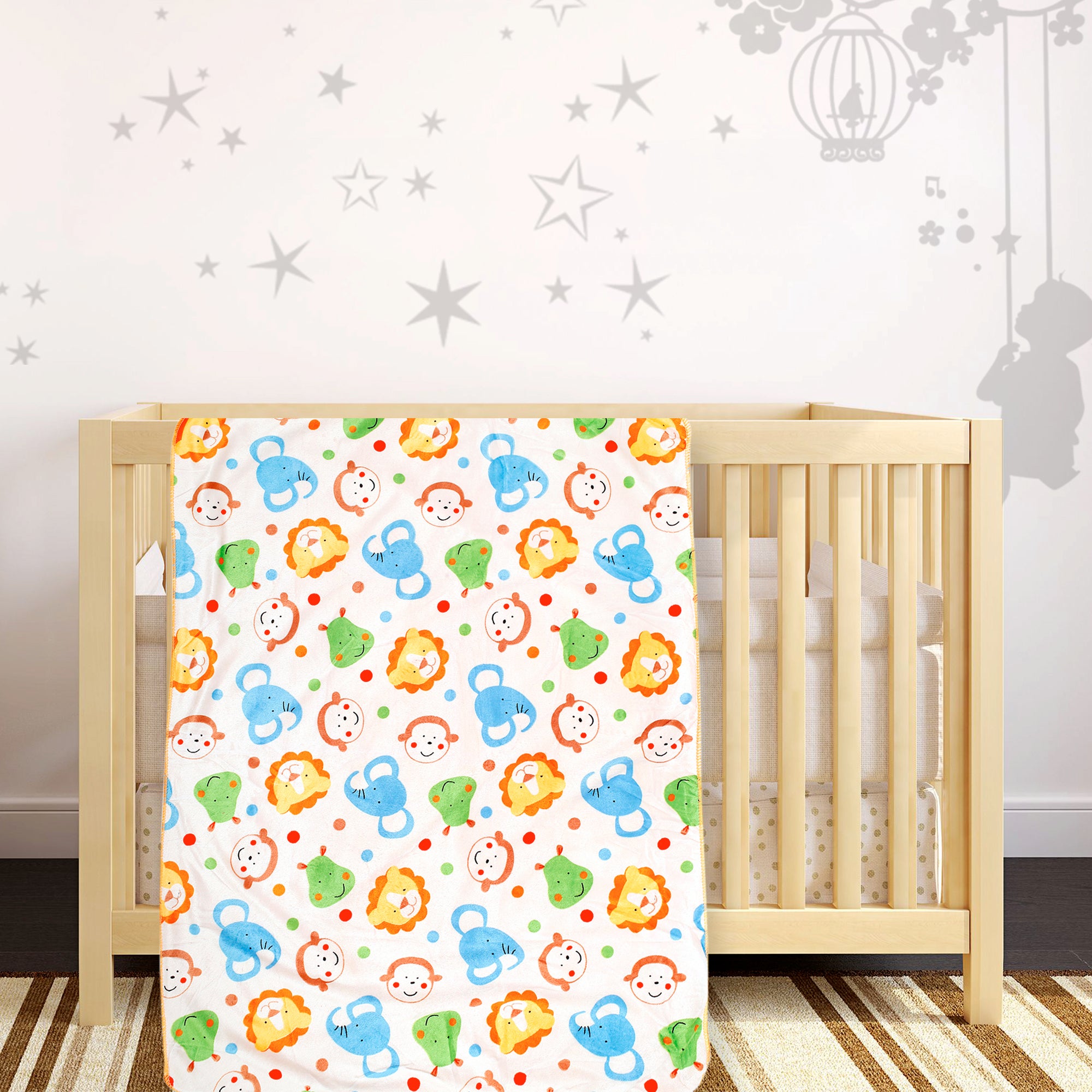 Animal Orange And White Blanket - Baby Moo