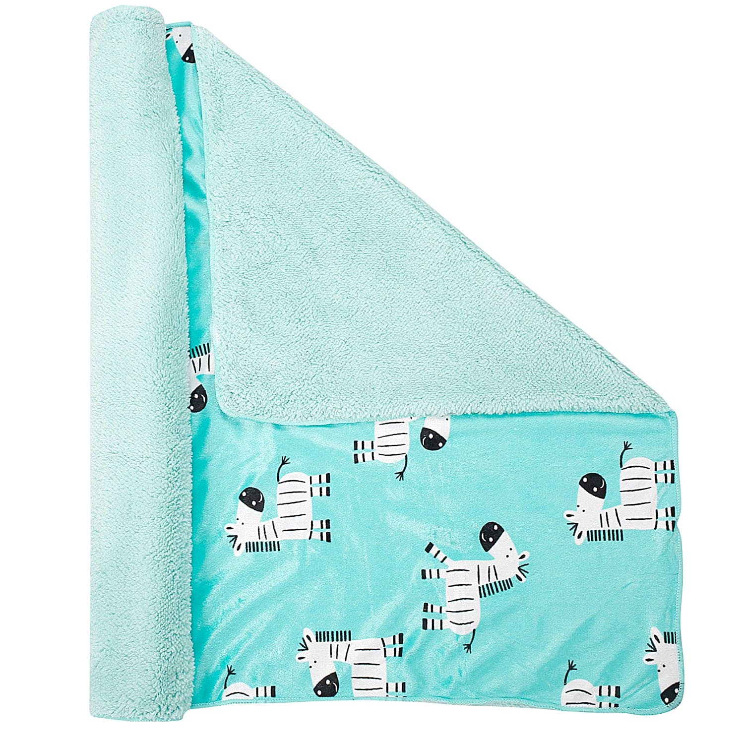 Zebra Aqua Blue Blanket