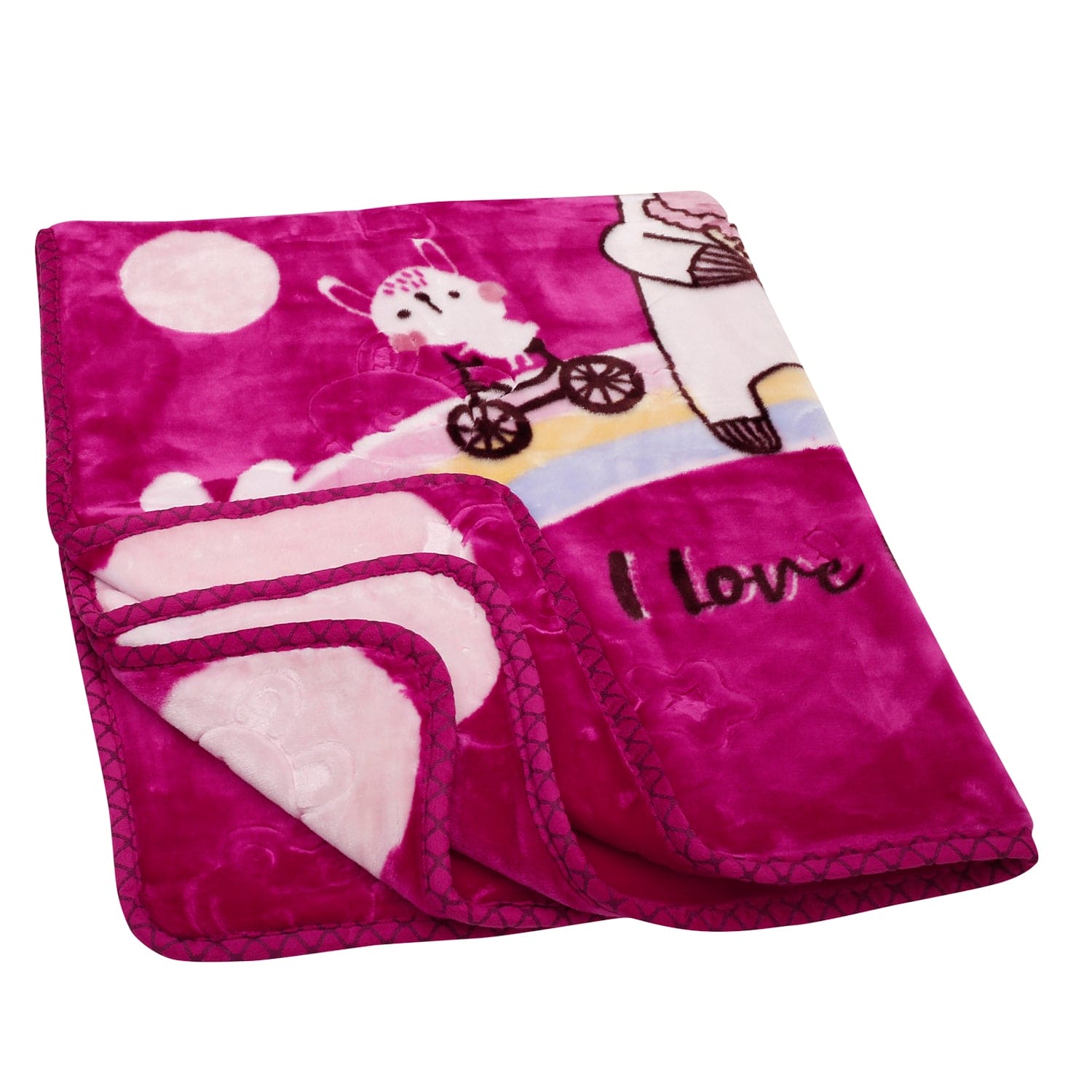 I Love Unicorns And Rainbows Red Blanket - Baby Moo