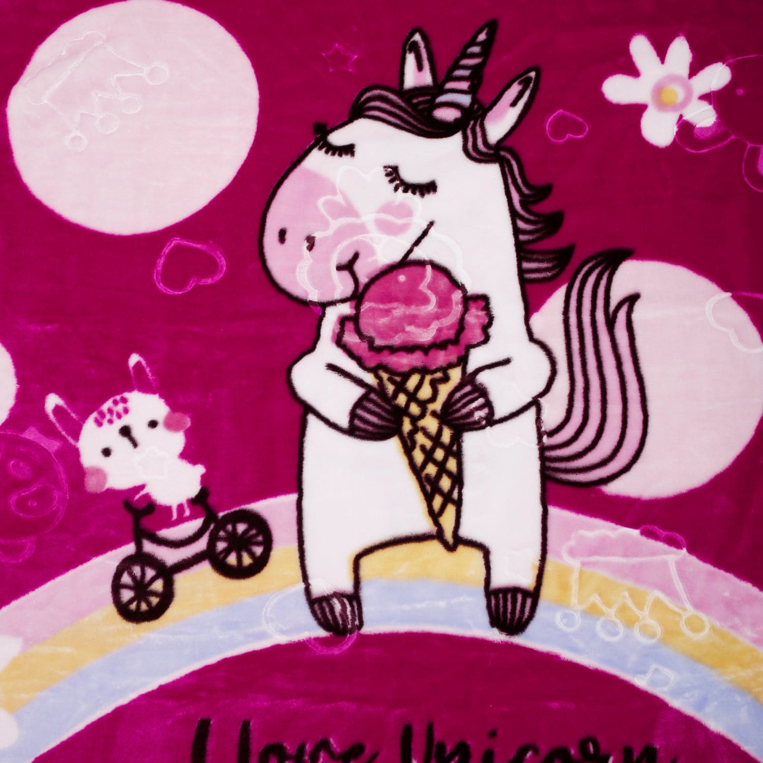 I Love Unicorns And Rainbows Red Blanket - Baby Moo