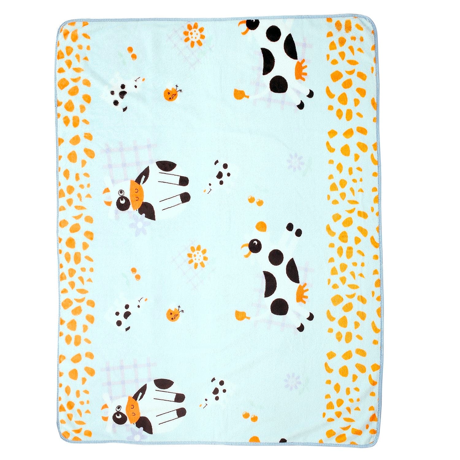 Mooing Cow Blue Blanket - Baby Moo