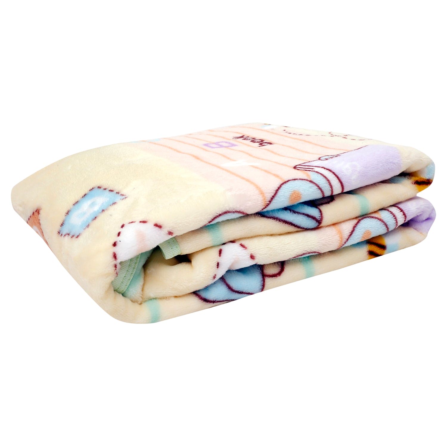 Bookworm Cream And Green Blanket - Baby Moo