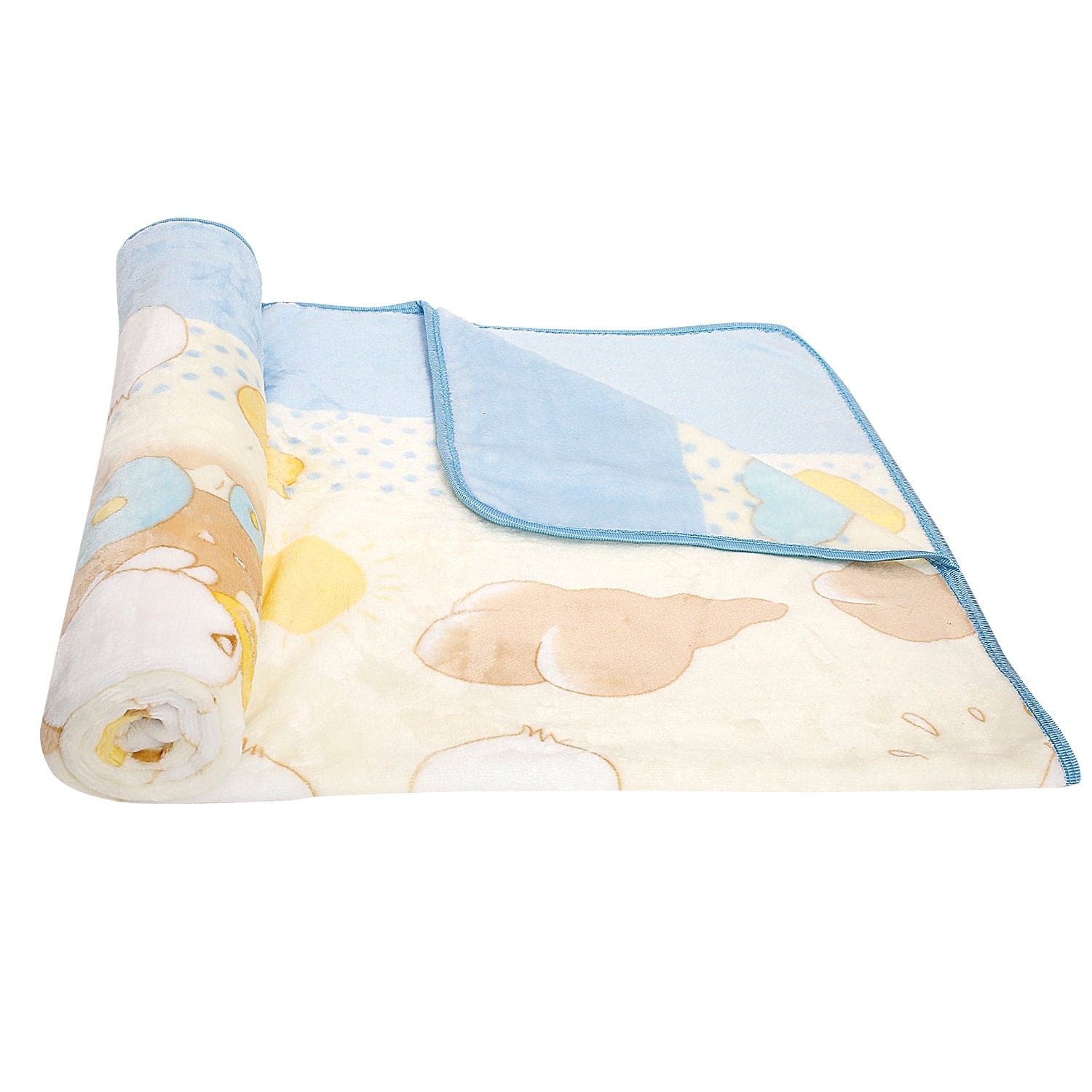 Duckling Train Blue Blanket - Baby Moo