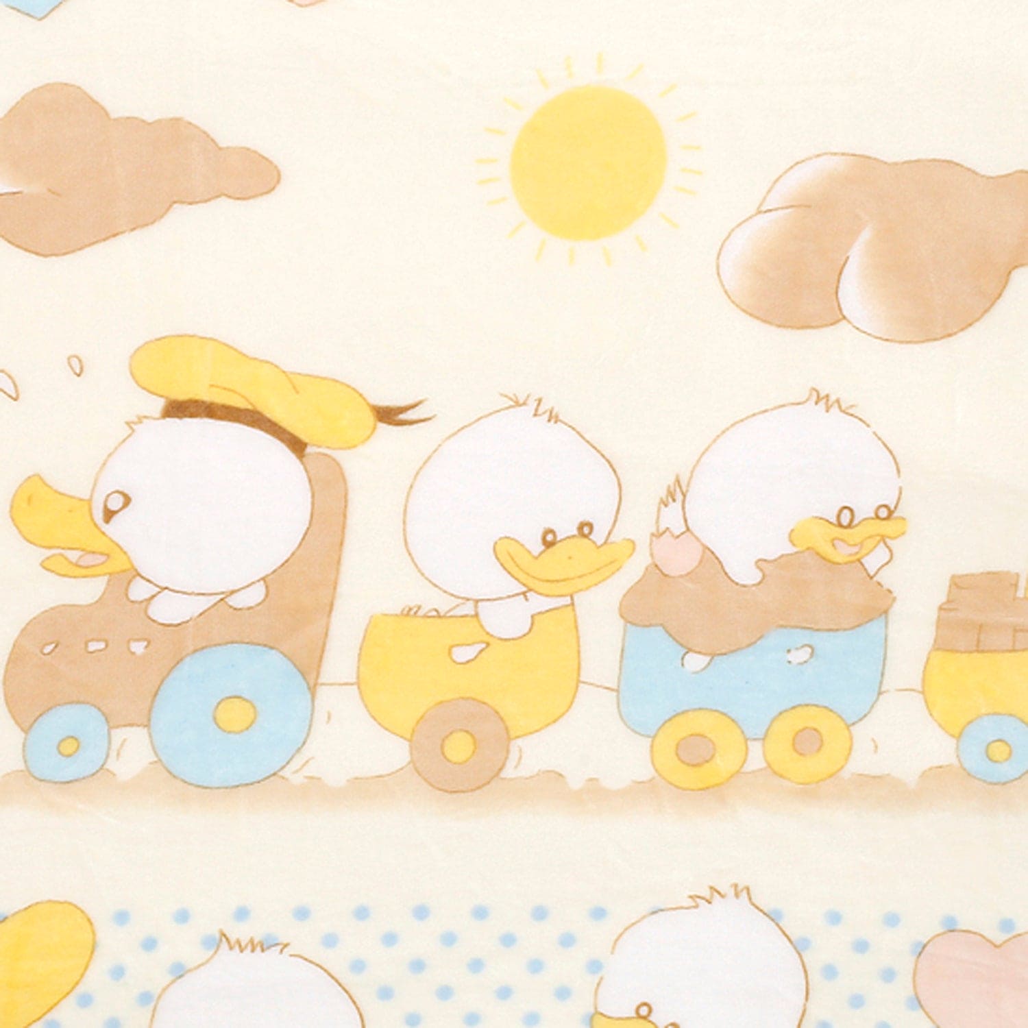 Duckling Train Blue Blanket - Baby Moo