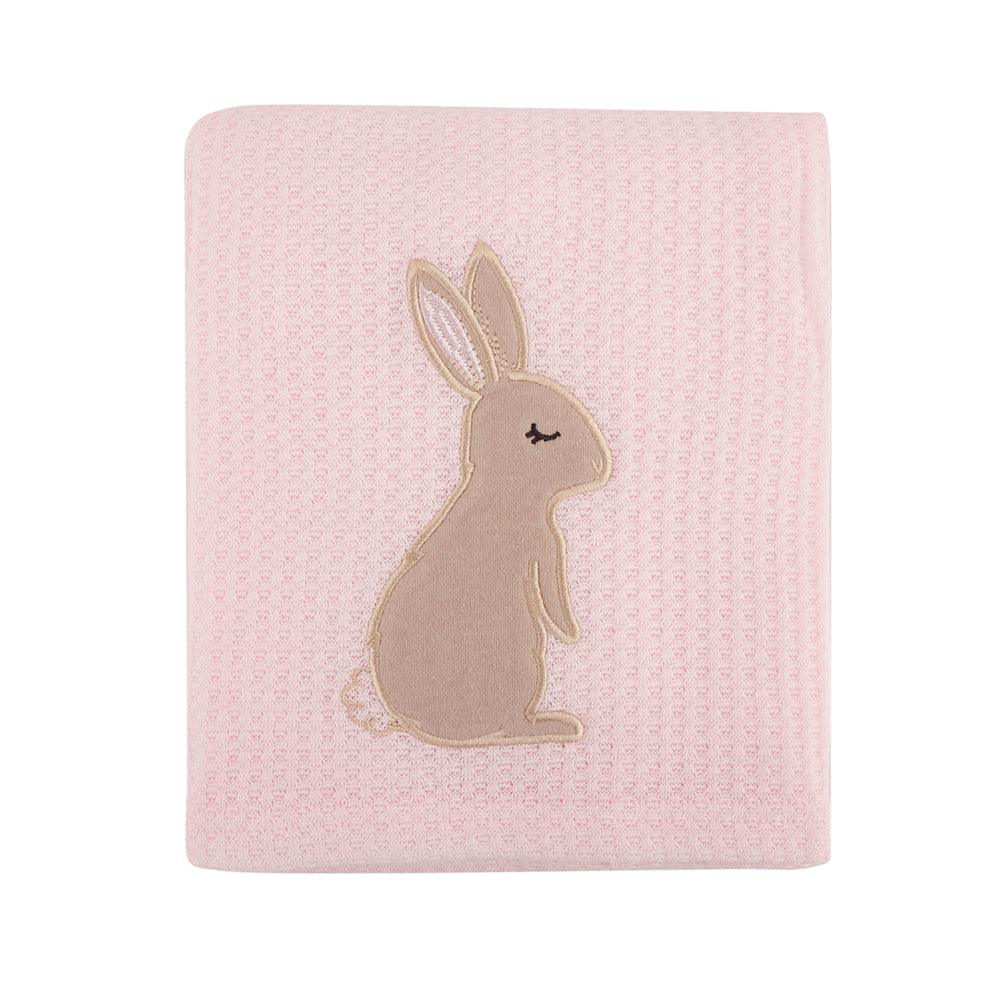 Rabbit Pink Waffle Blanket - Baby Moo