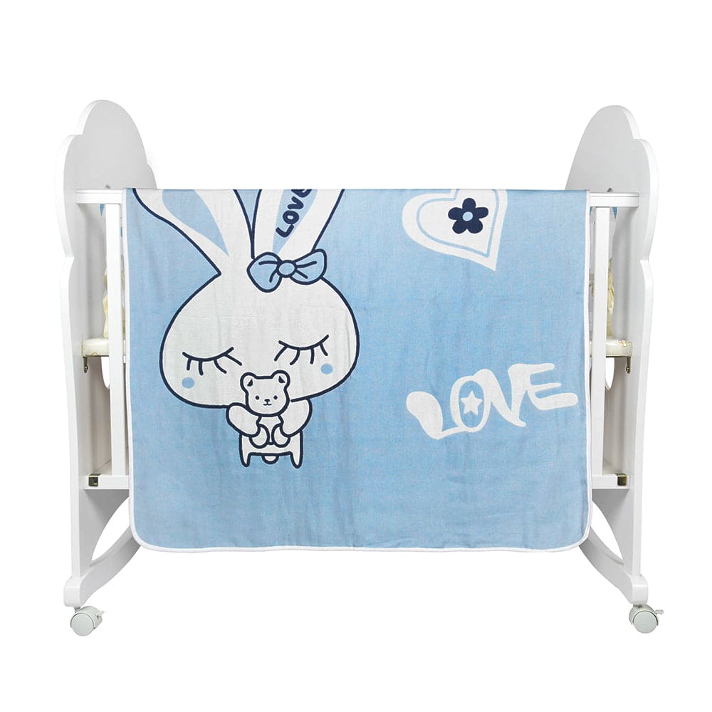 Love Grey Big Baby Medium Muslin Blanket - Baby Moo
