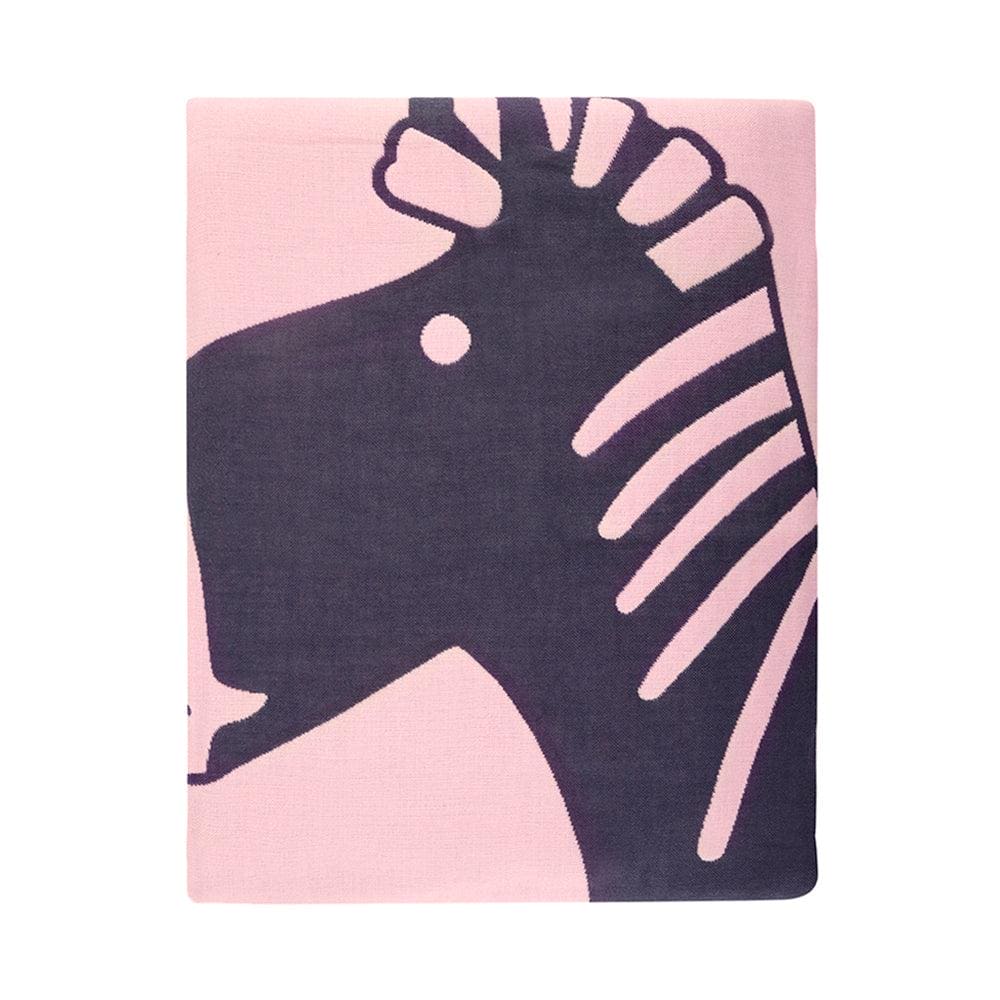 Zebra Grey and Pink Big Baby Medium Muslin Blanket - Baby Moo