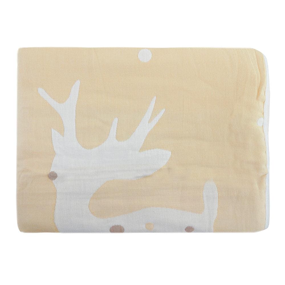 Winter Wonderland Beige Embossed Baby Large Muslin Blanket - Baby Moo