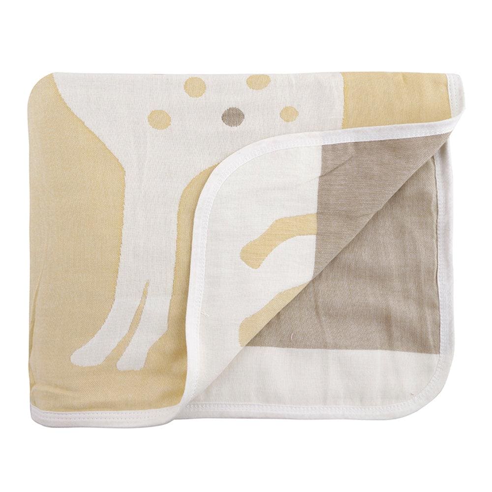 Winter Wonderland Beige Embossed Baby Large Muslin Blanket - Baby Moo