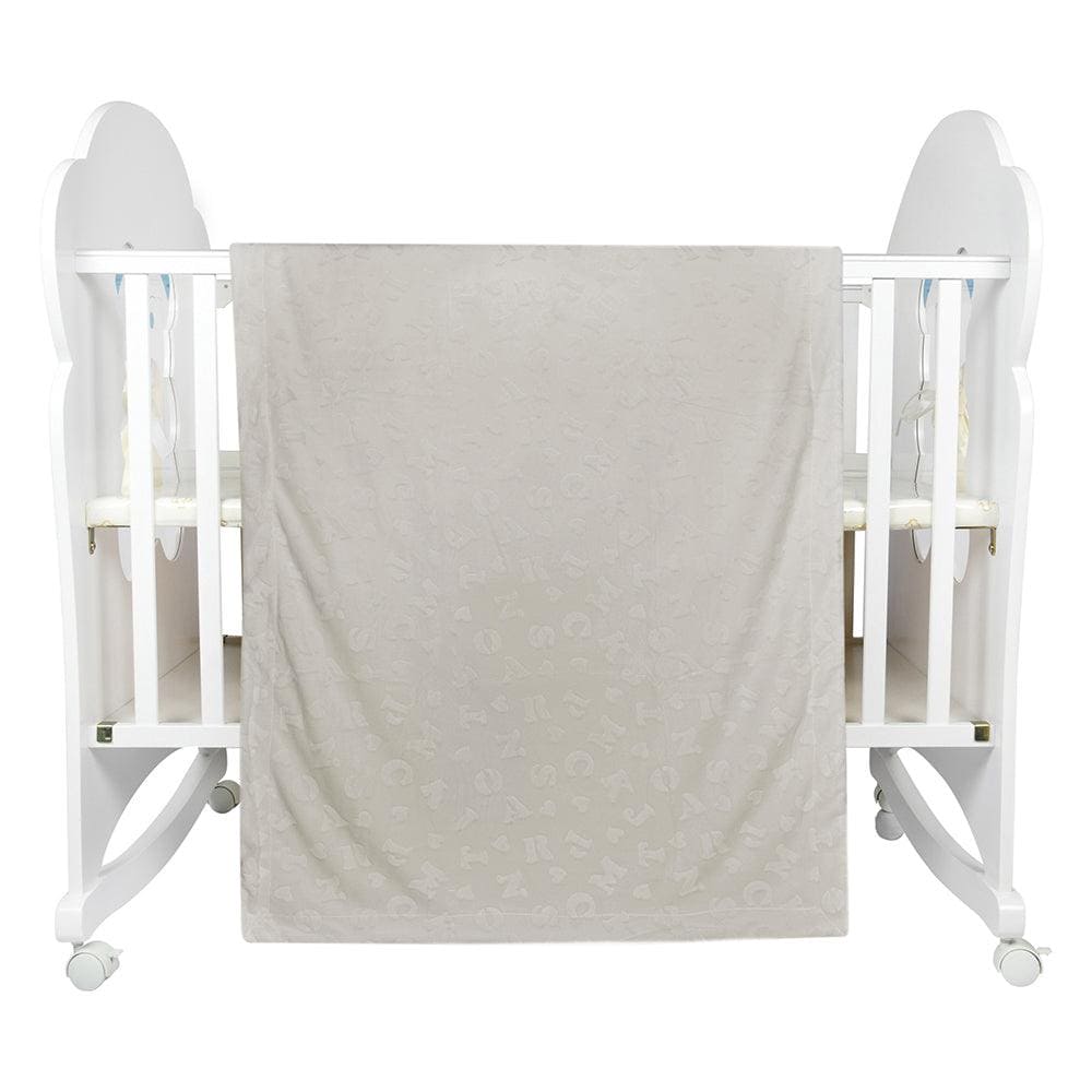 Alphabet Cream Soft Embossed Blanket - Baby Moo