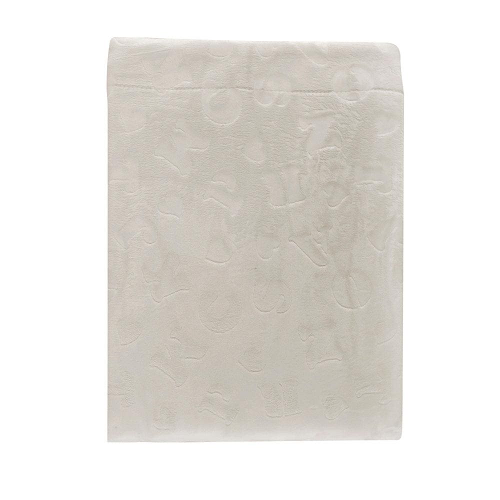 Alphabet Cream Soft Embossed Blanket - Baby Moo