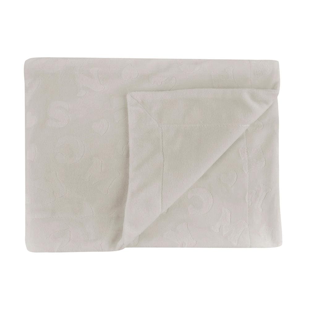 Alphabet Cream Soft Embossed Blanket - Baby Moo