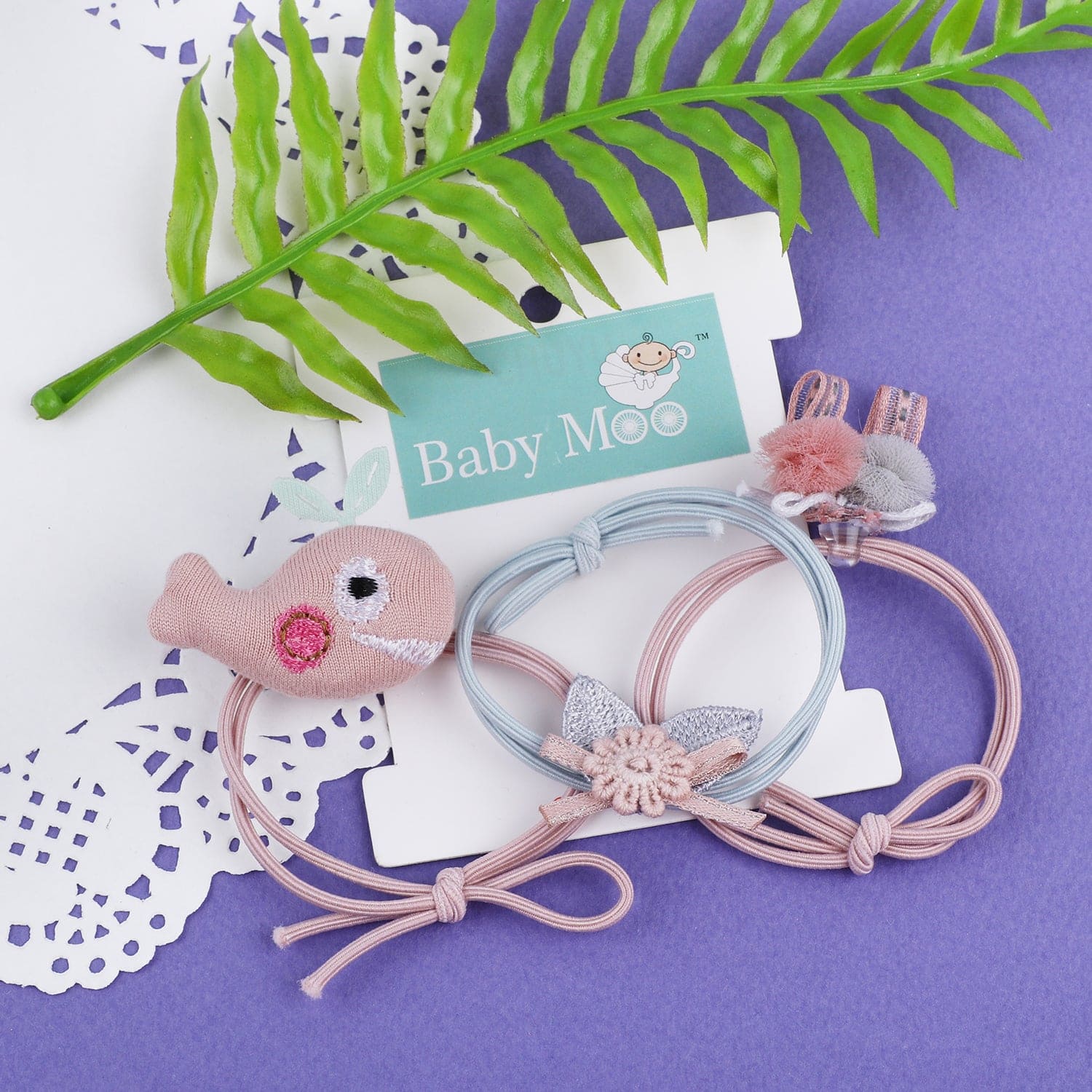Baby Moo Whale Rubber Bands Hair Accessories Pcs Pink