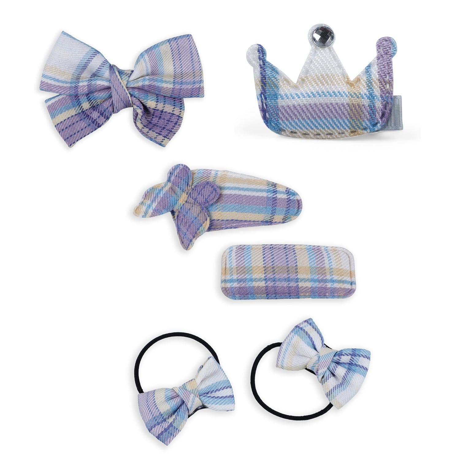 Hecuba Bows Hair Clips Set 6 Pcs - Purple - Baby Moo