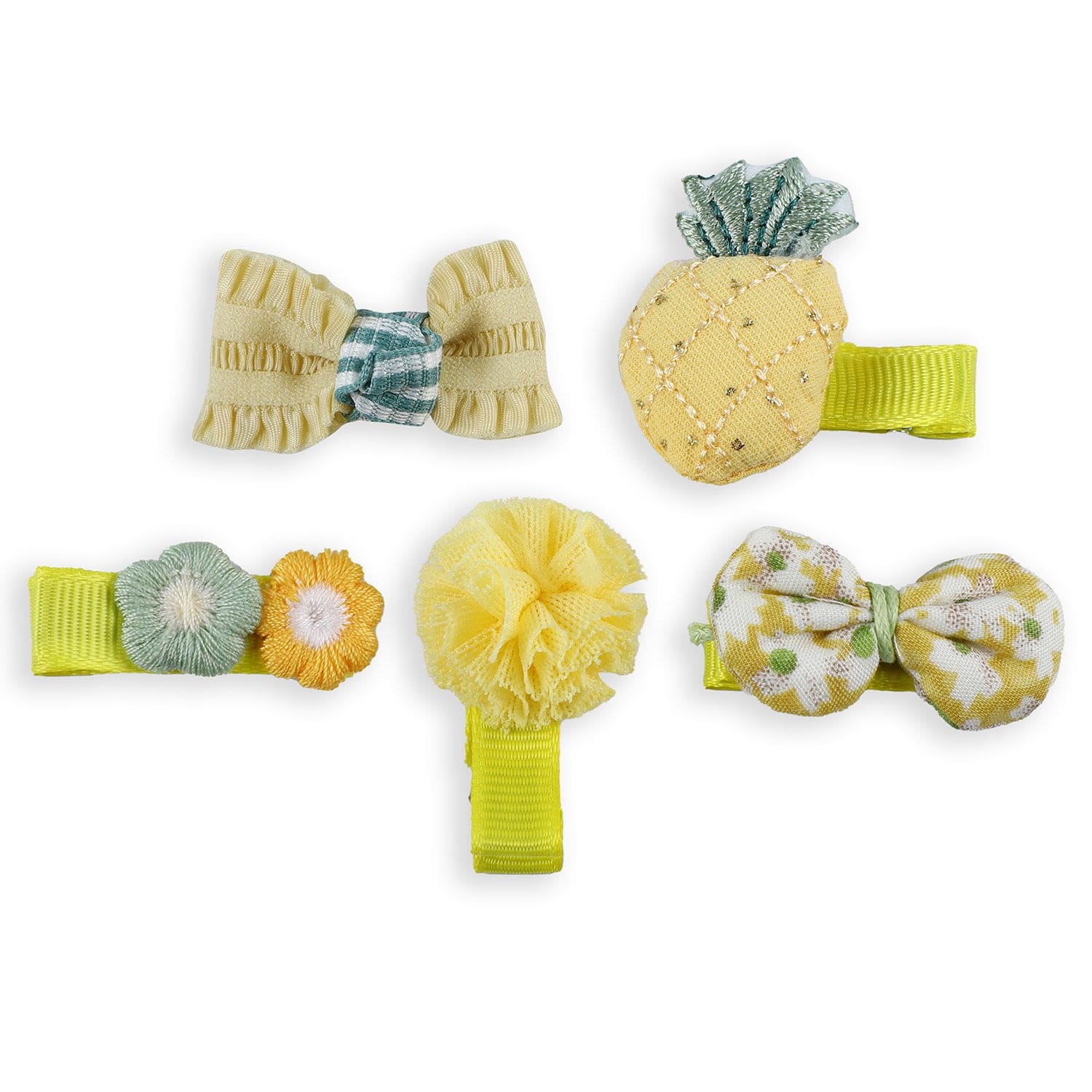 Manto Fruity Hair Clips Set 5 Pcs - Yellow - Baby Moo