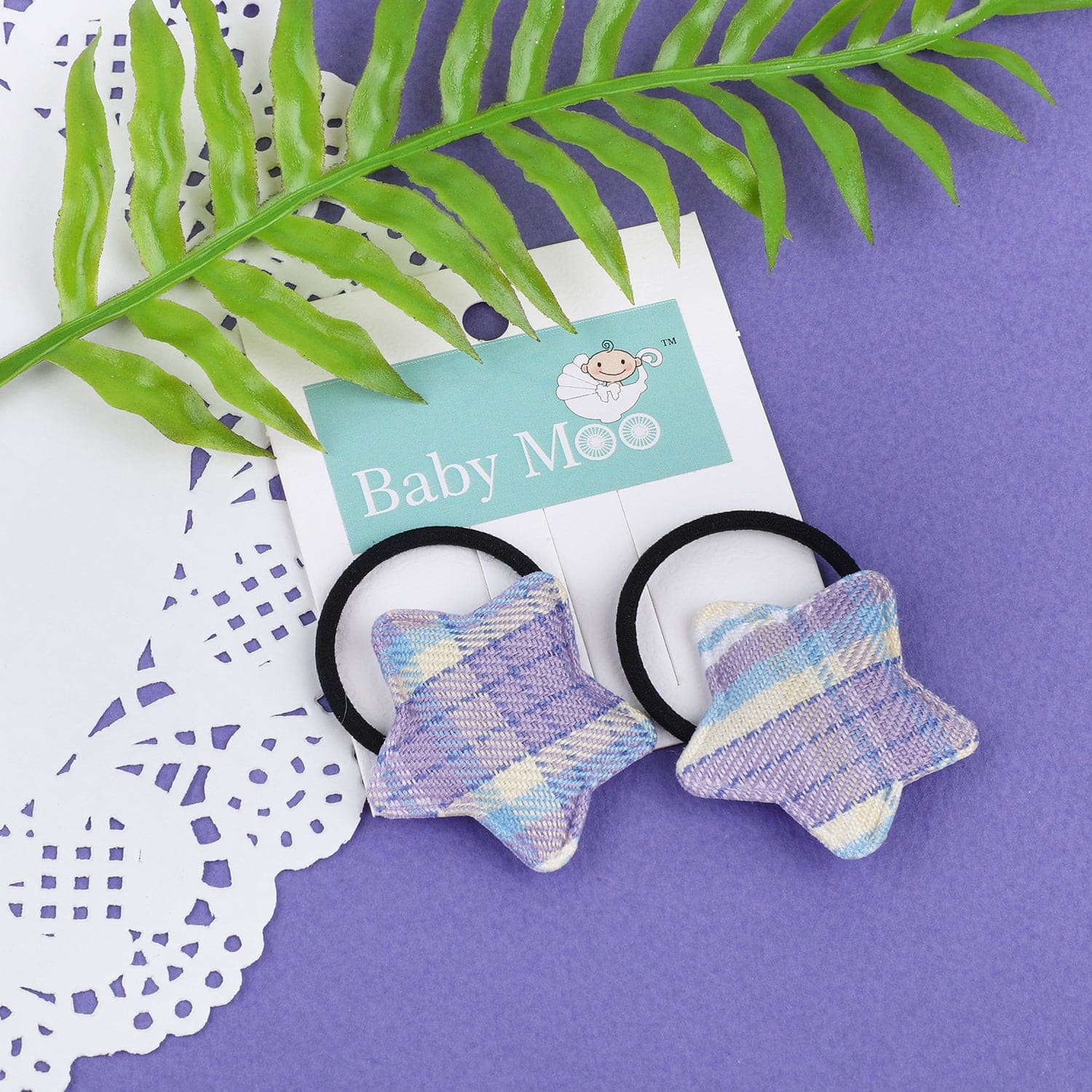 Star Rubber Bands Hair Elastic 2 Pcs - Purple - Baby Moo