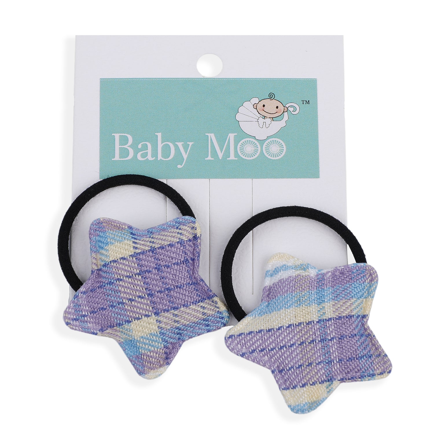 Star Rubber Bands Hair Elastic 2 Pcs - Purple - Baby Moo