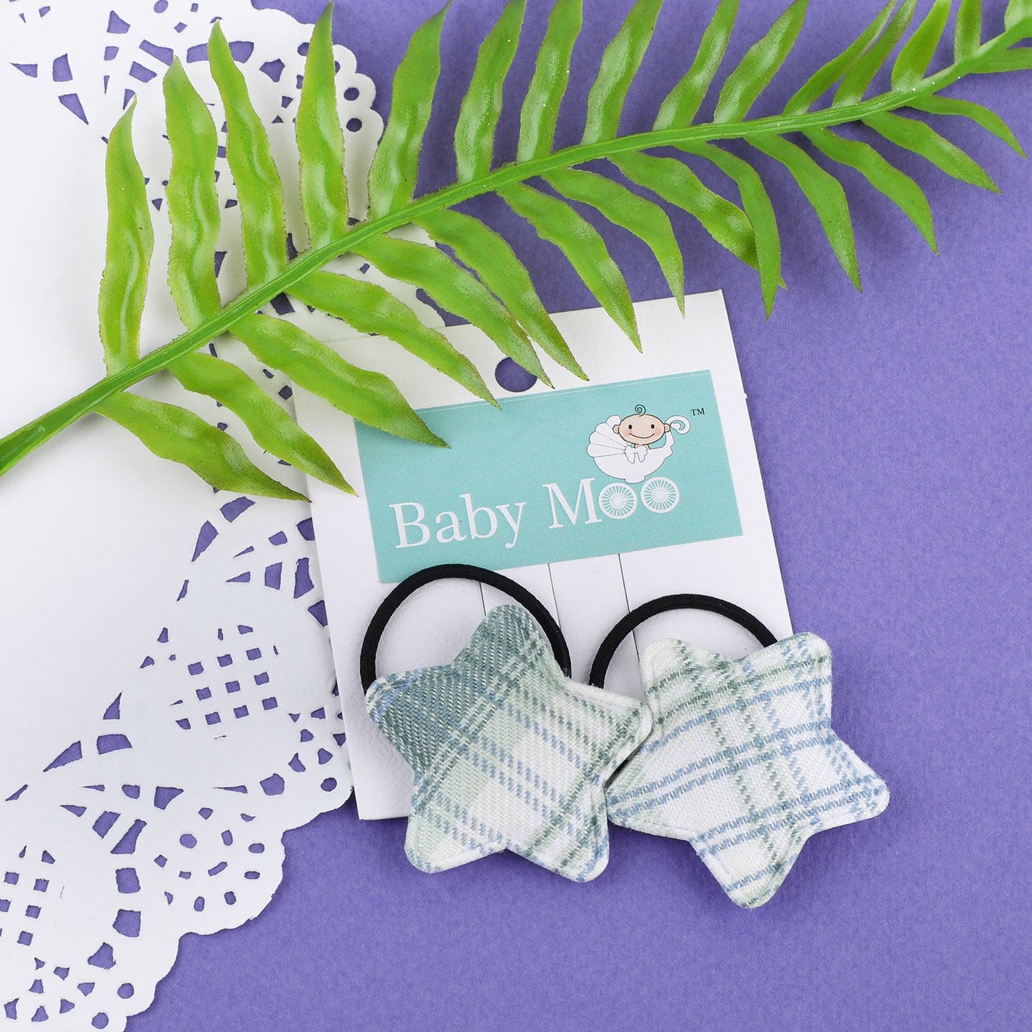 Star Rubber Bands Hair Elastic 2 Pcs - Green - Baby Moo