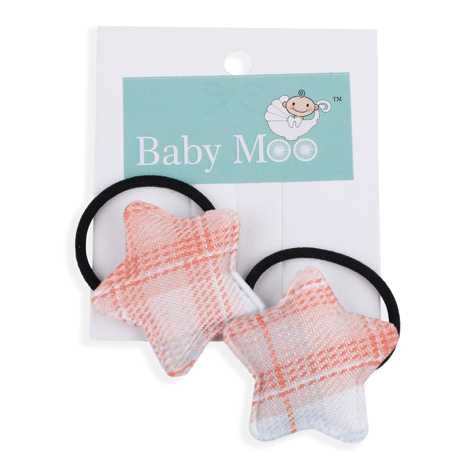 Star Rubber Bands Hair Elastic 2 Pcs - Peach - Baby Moo