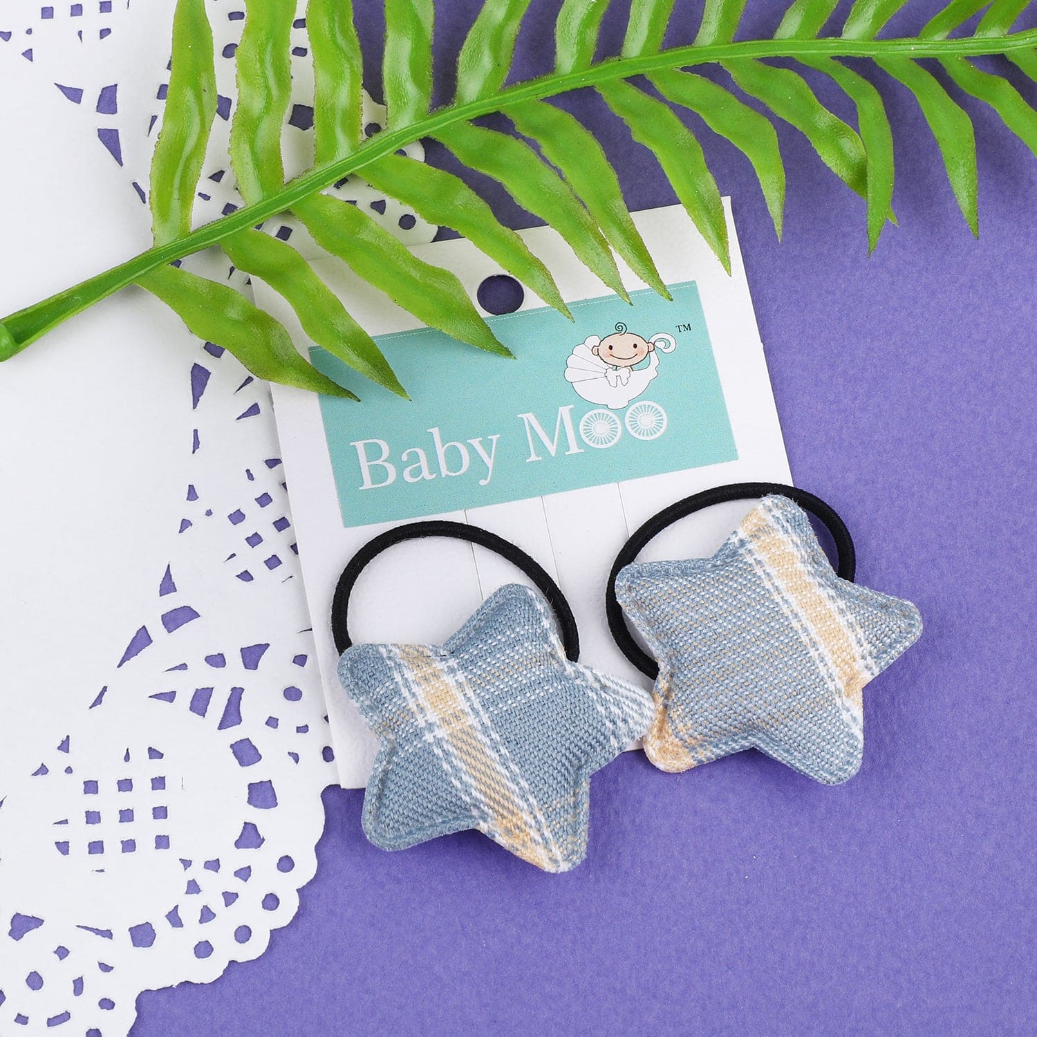 Star Rubber Bands Hair Elastic 2 Pcs - Blue - Baby Moo