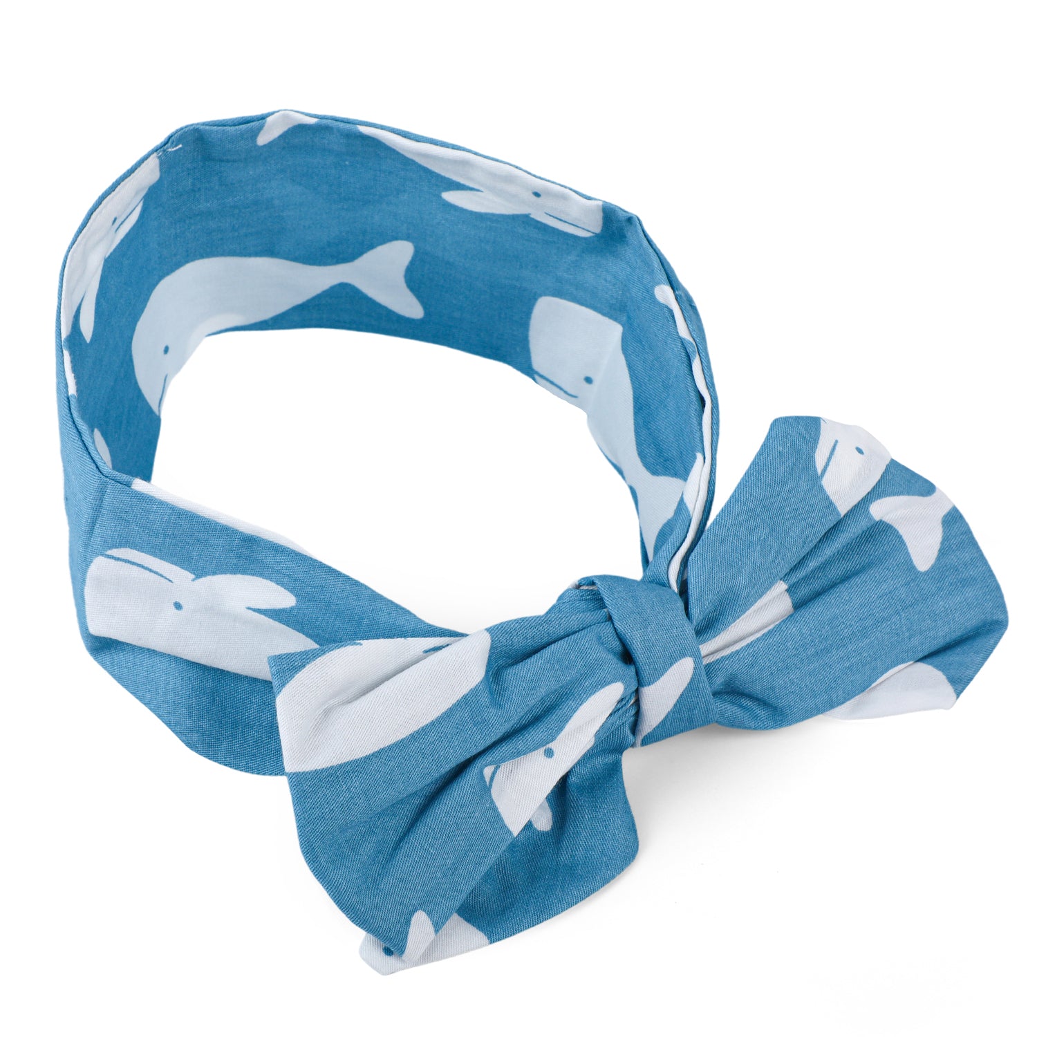 Whale Bow Knot Headband - Blue - Baby Moo