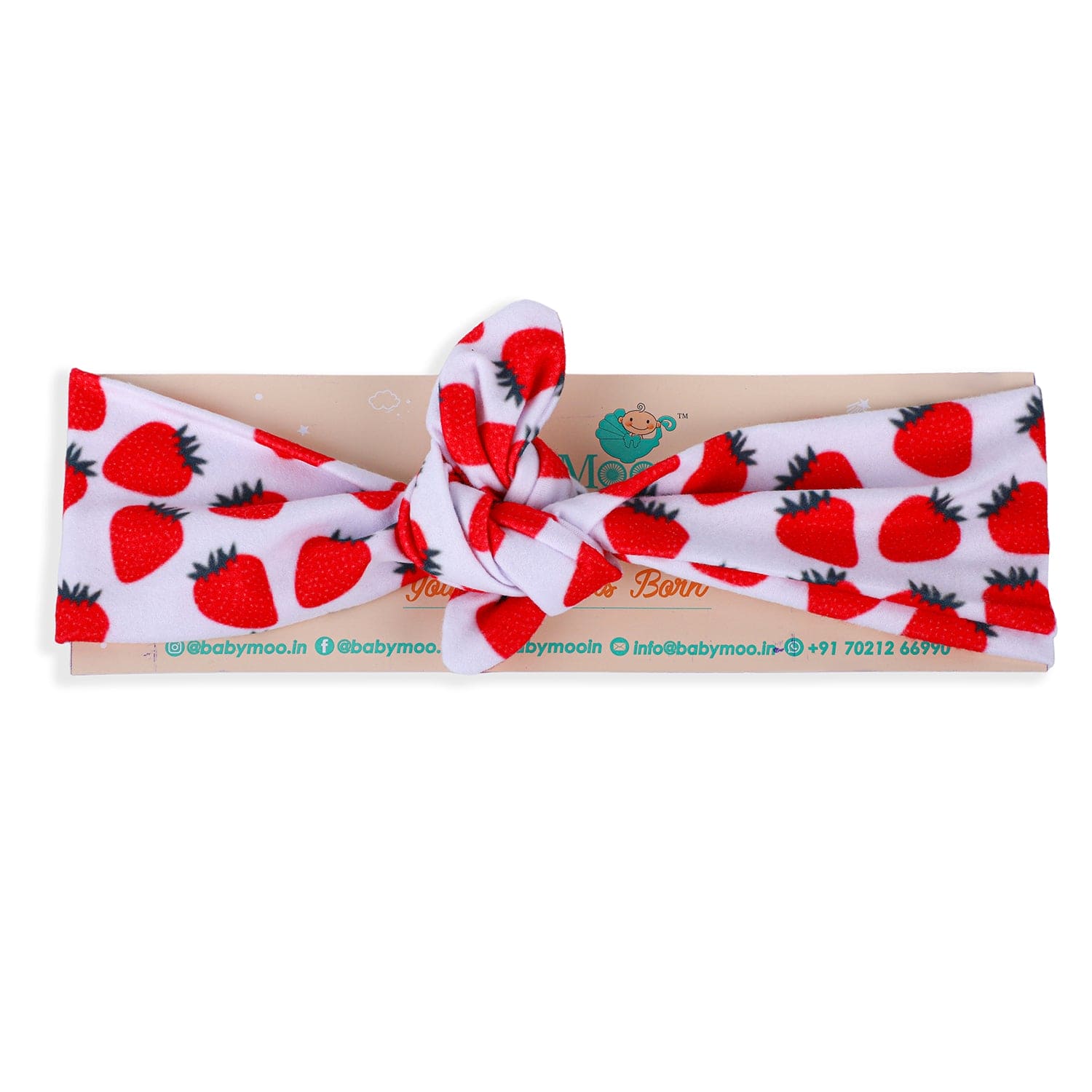 Berry Bow Knot Headband - Red - Baby Moo