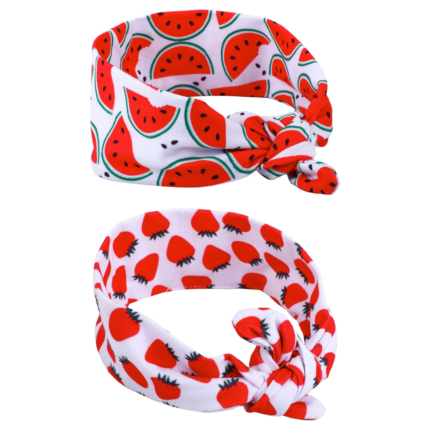 Fruitilicious Bow Knot Headbands 2 Pcs - Red - Baby Moo