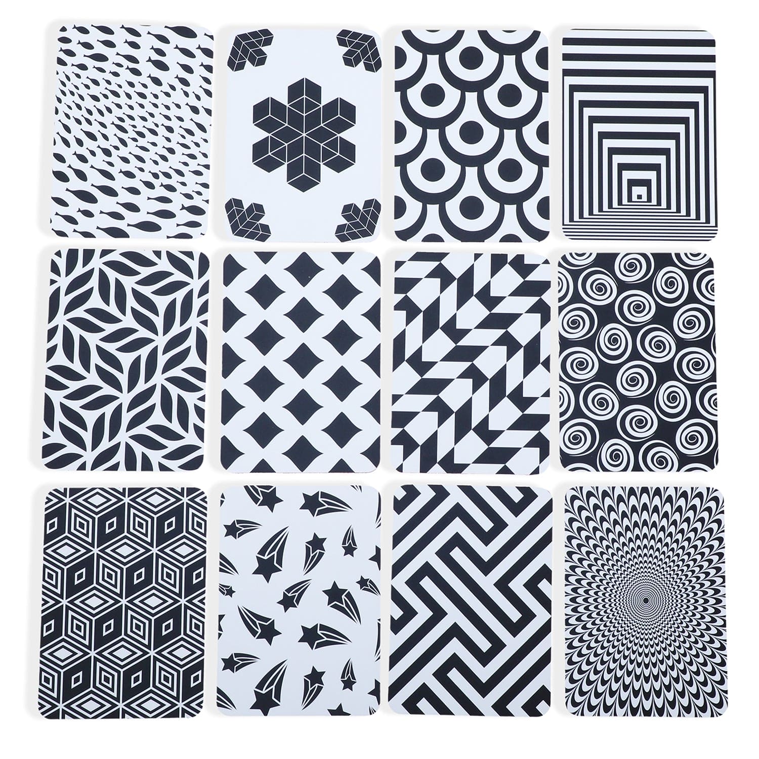 High Contrast Flash Cards 36 Cards - Bundle of Animals And Objects And Vehicles And Patterns - Baby Moo