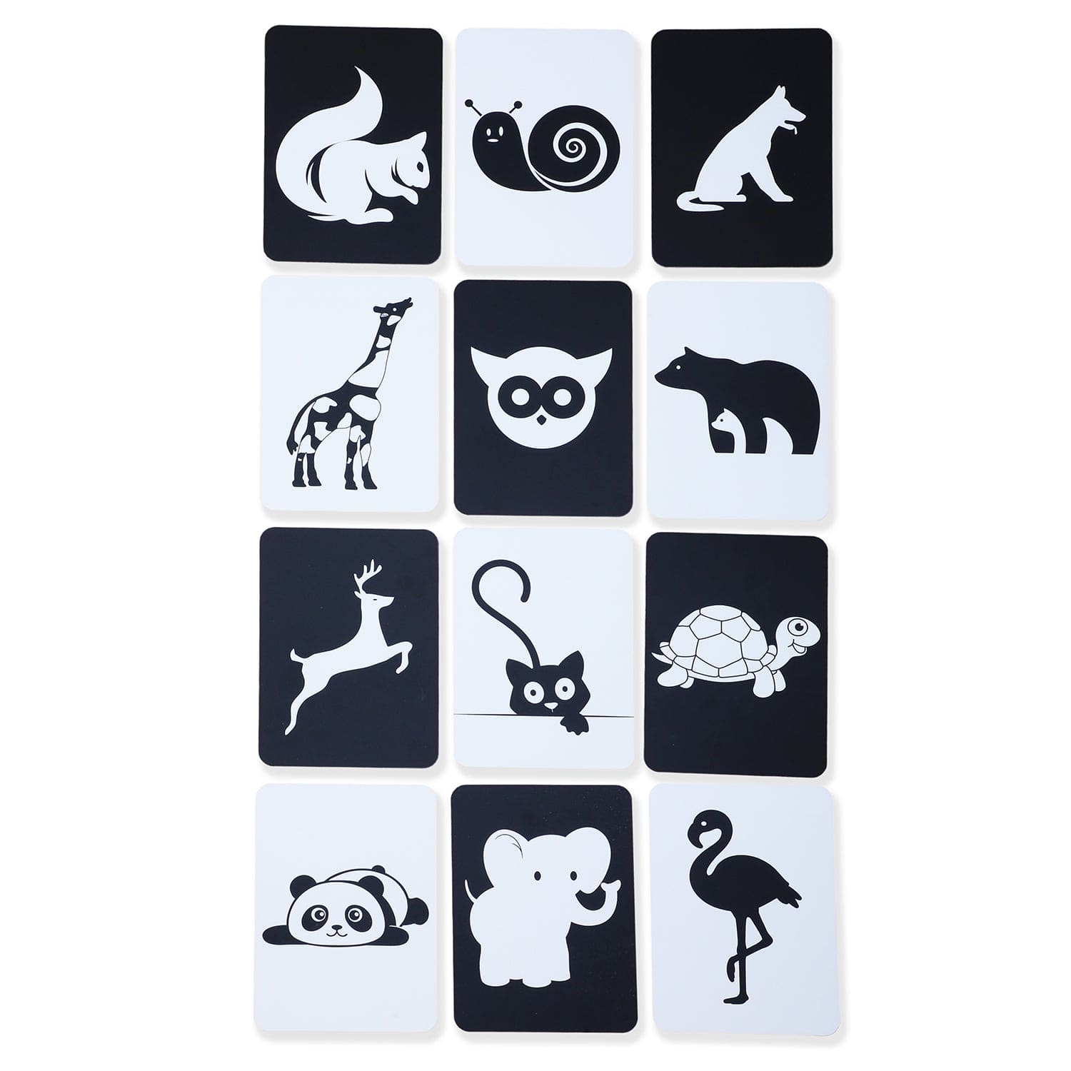 High Contrast Flash Cards 36 Cards - Bundle of Animals And Objects And Vehicles And Patterns - Baby Moo