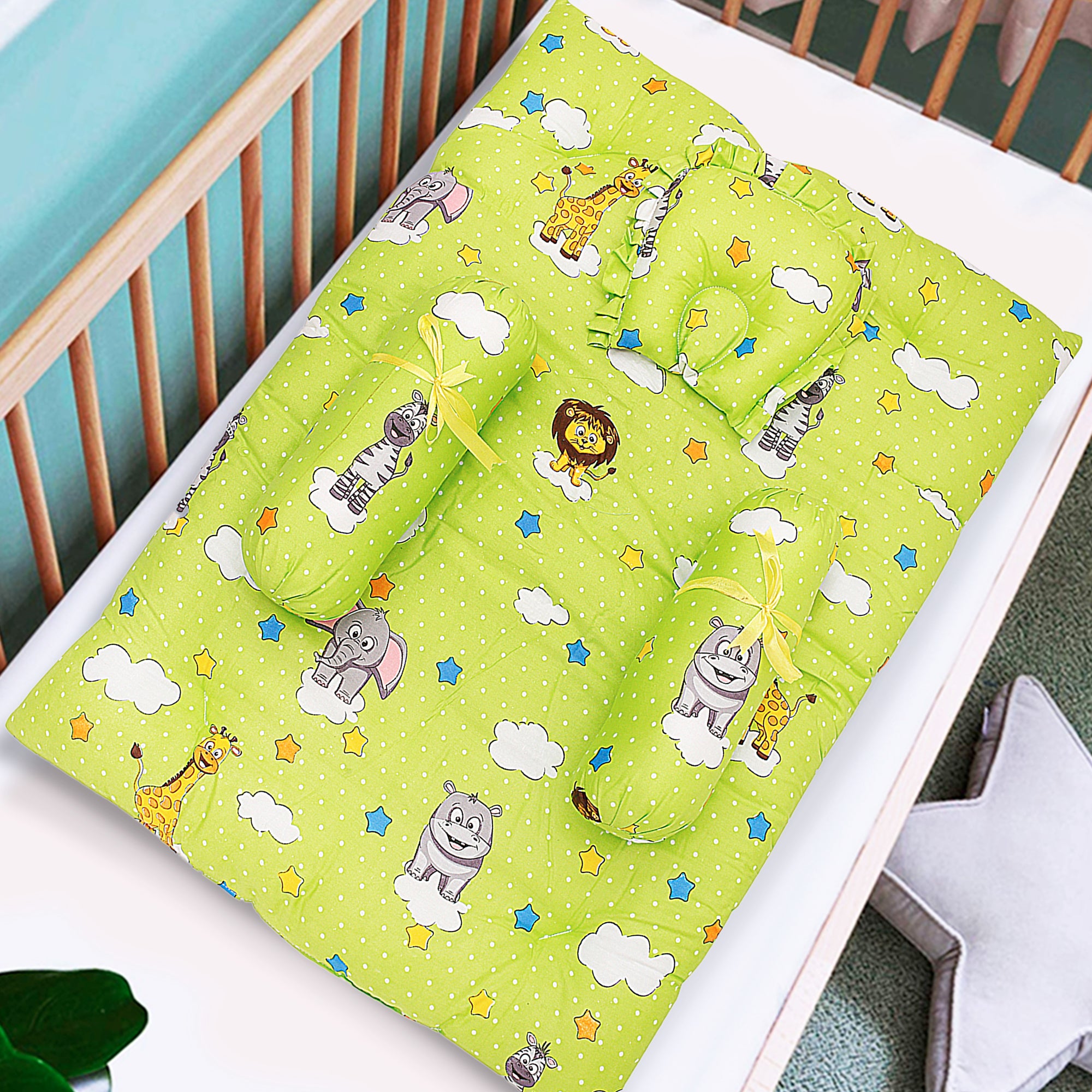 Premium Bedding Gift Set Fun In The Jungle Green - Baby Moo