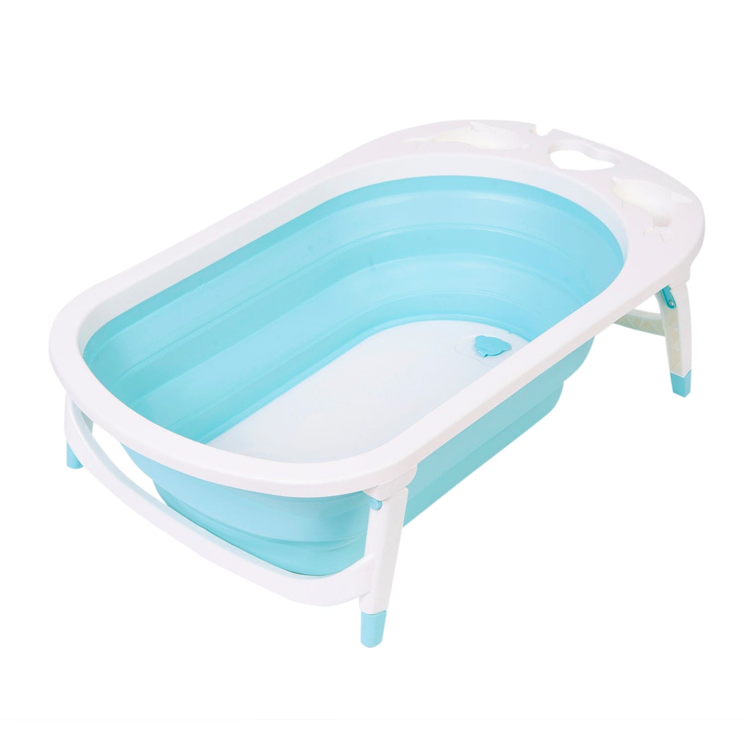 Portable Folding Bath Tub With Drain Plug Blue - Baby Moo