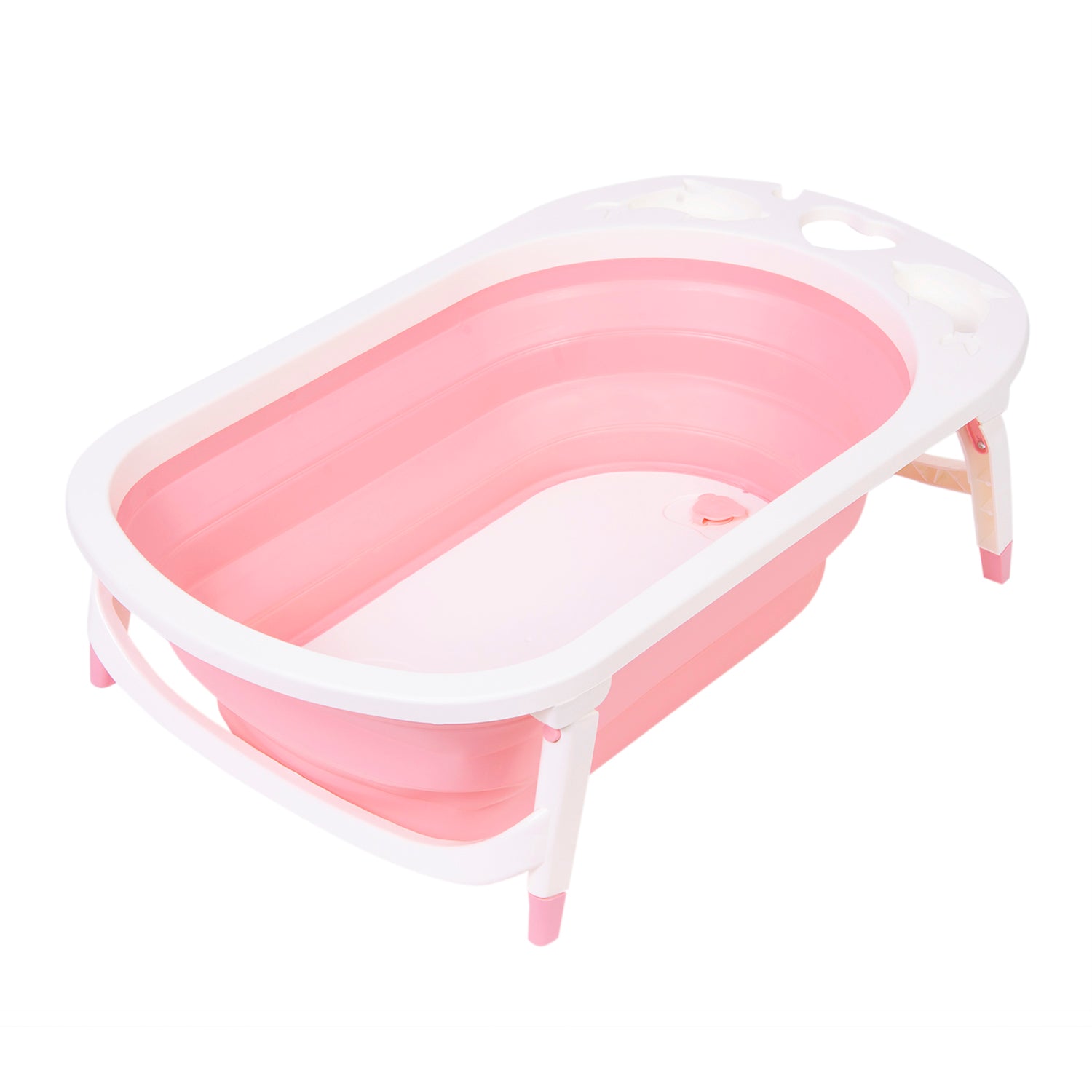 Portable Folding Bath Tub With Drain Plug Pink - Baby Moo