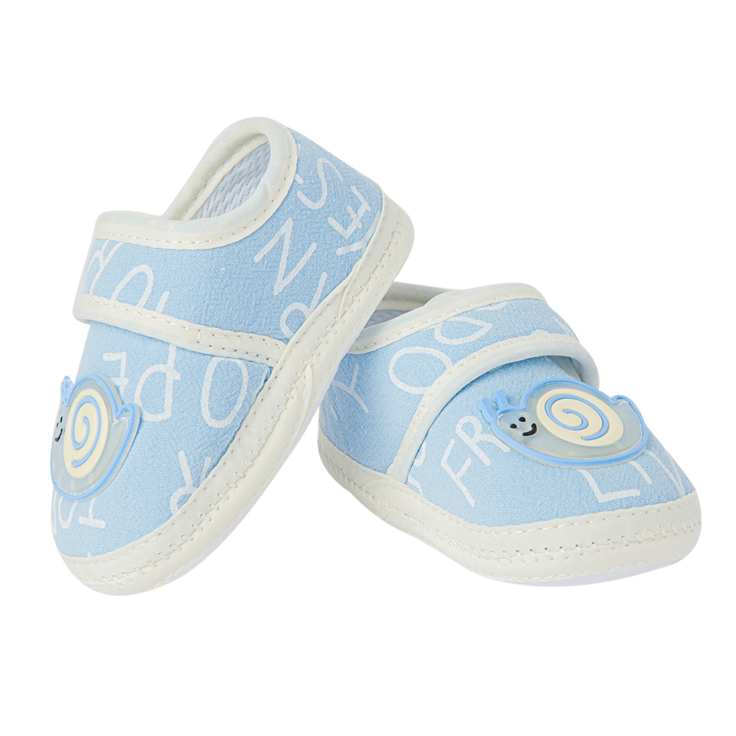 Happy Snail Blue Booties - Baby Moo