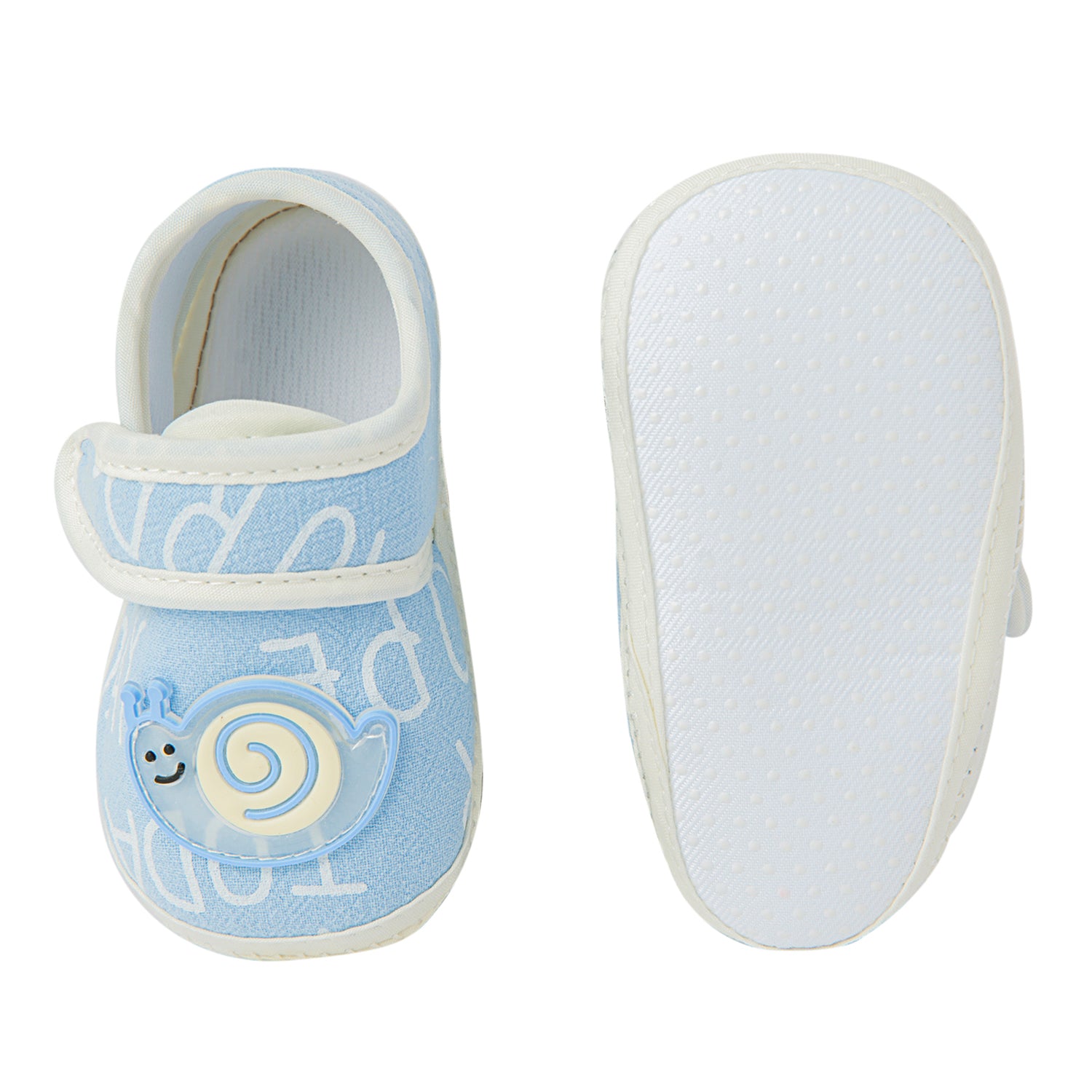 Happy Snail Blue Booties - Baby Moo