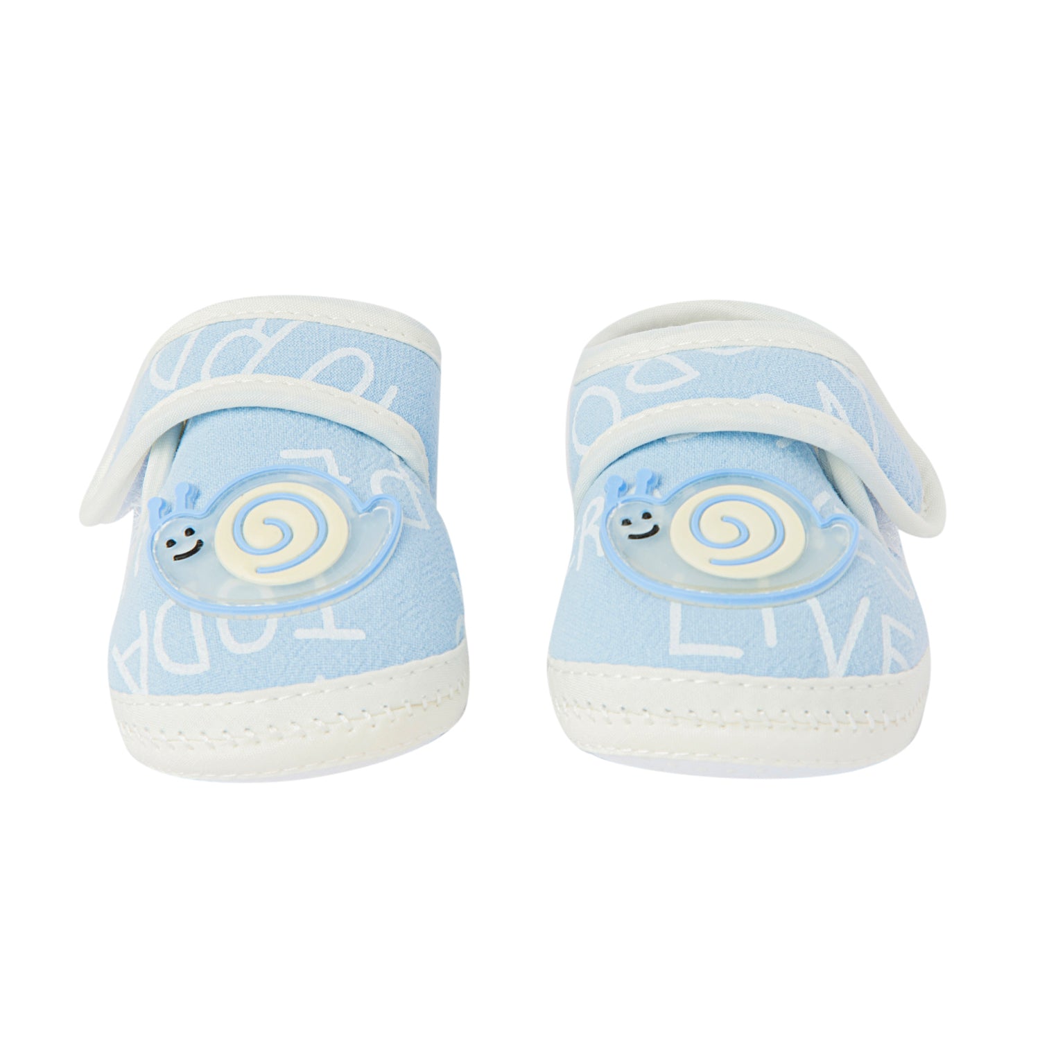 Happy Snail Blue Booties - Baby Moo