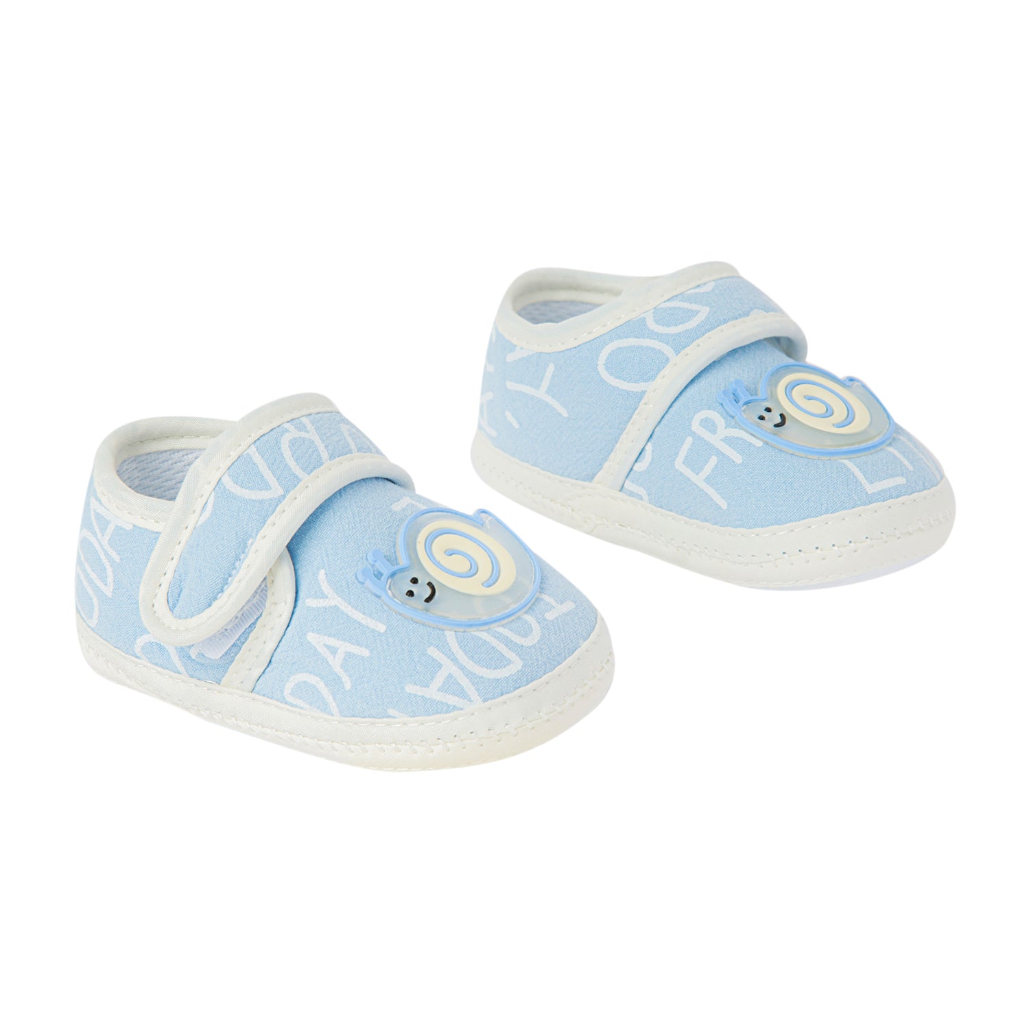 Happy Snail Blue Booties - Baby Moo