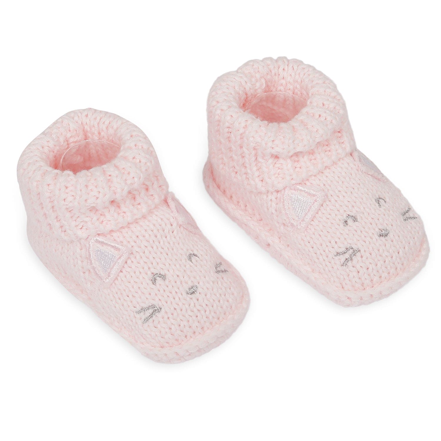Blushing Kitty Newborn Crochet Socks Booties - Pink - Baby Moo