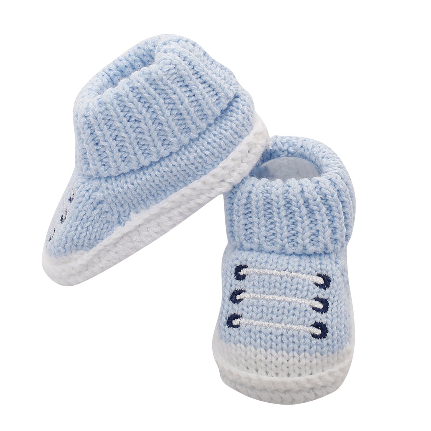 Laces Blue Socks Booties - Baby Moo