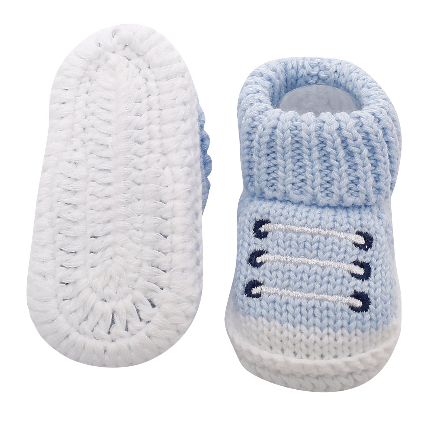 Laces Blue Socks Booties - Baby Moo