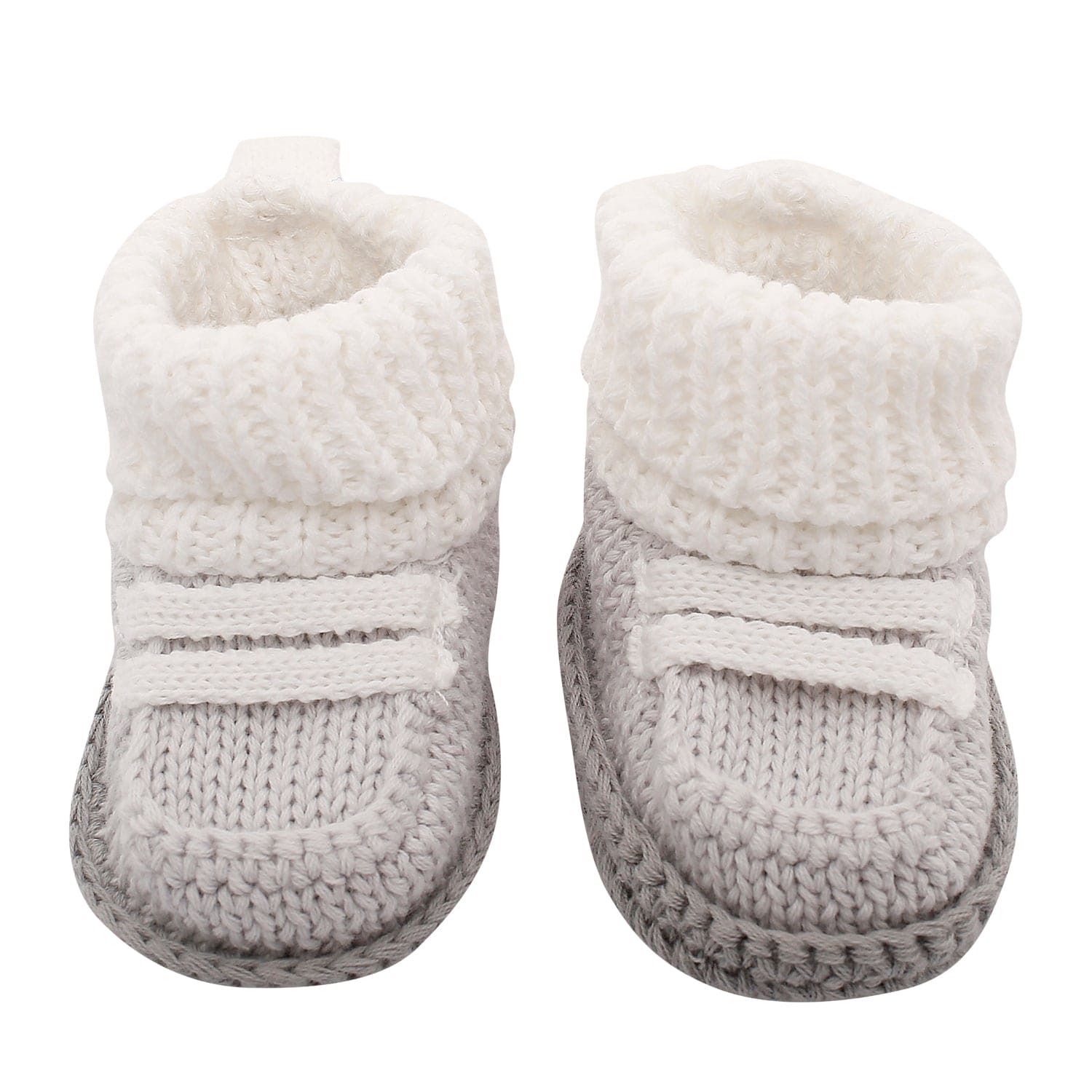 Smart White And Grey Socks Booties - Baby Moo