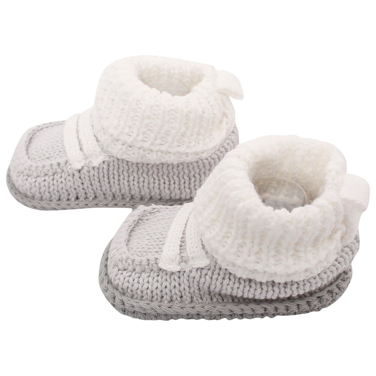 Smart White And Grey Socks Booties - Baby Moo