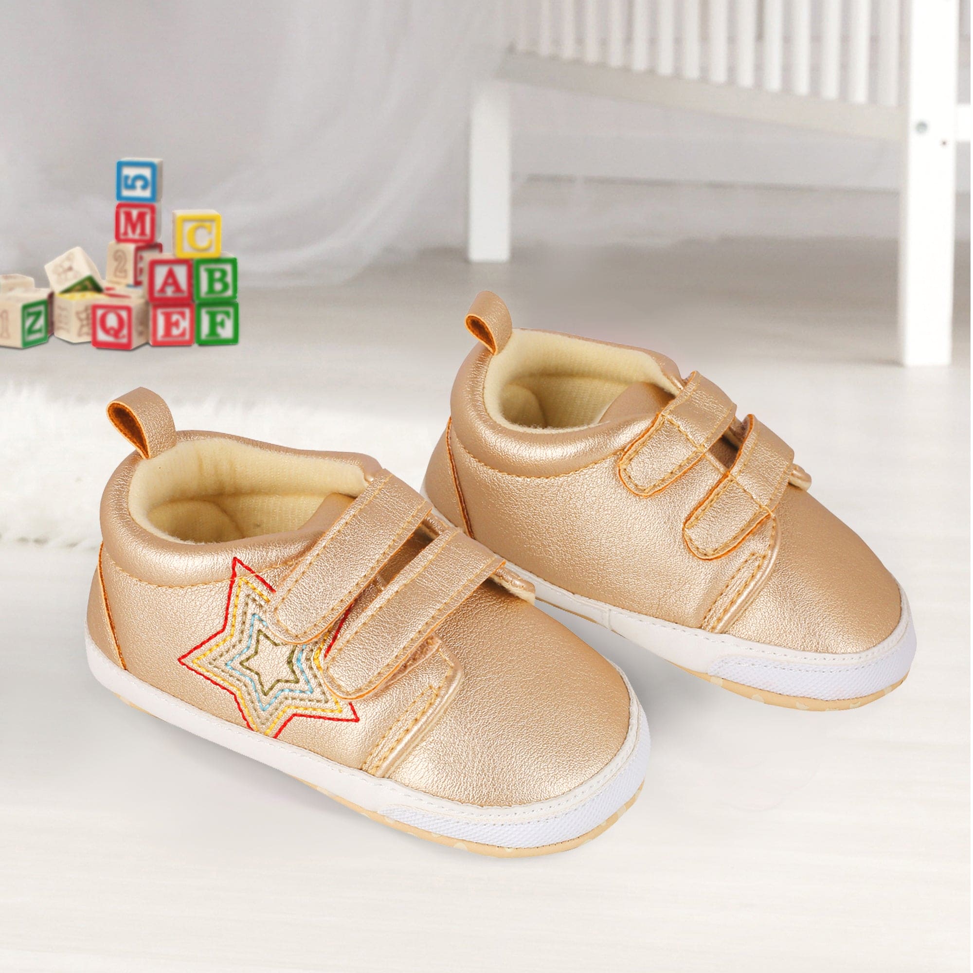 My Star Gold Casual Booties - Baby Moo