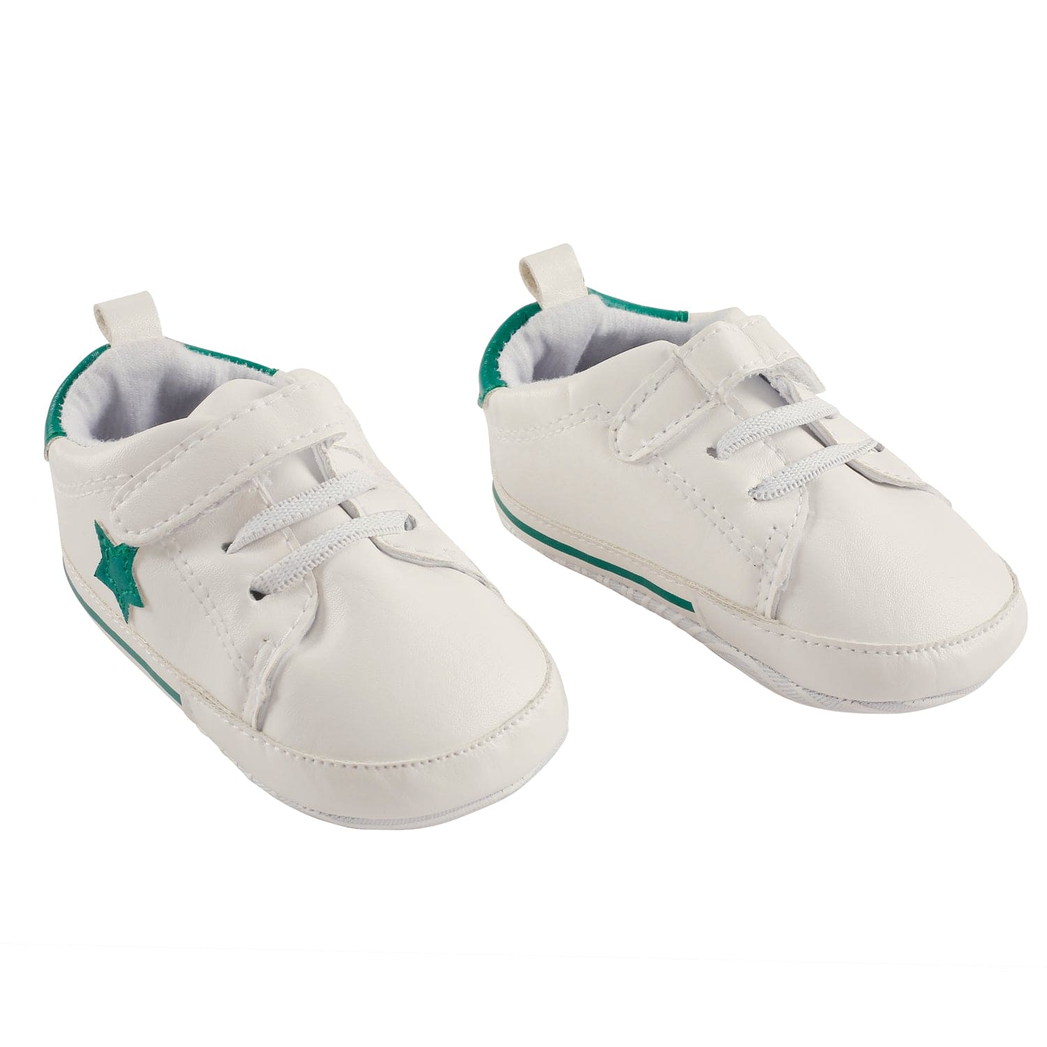 My Star White And Green Casual Booties - Baby Moo